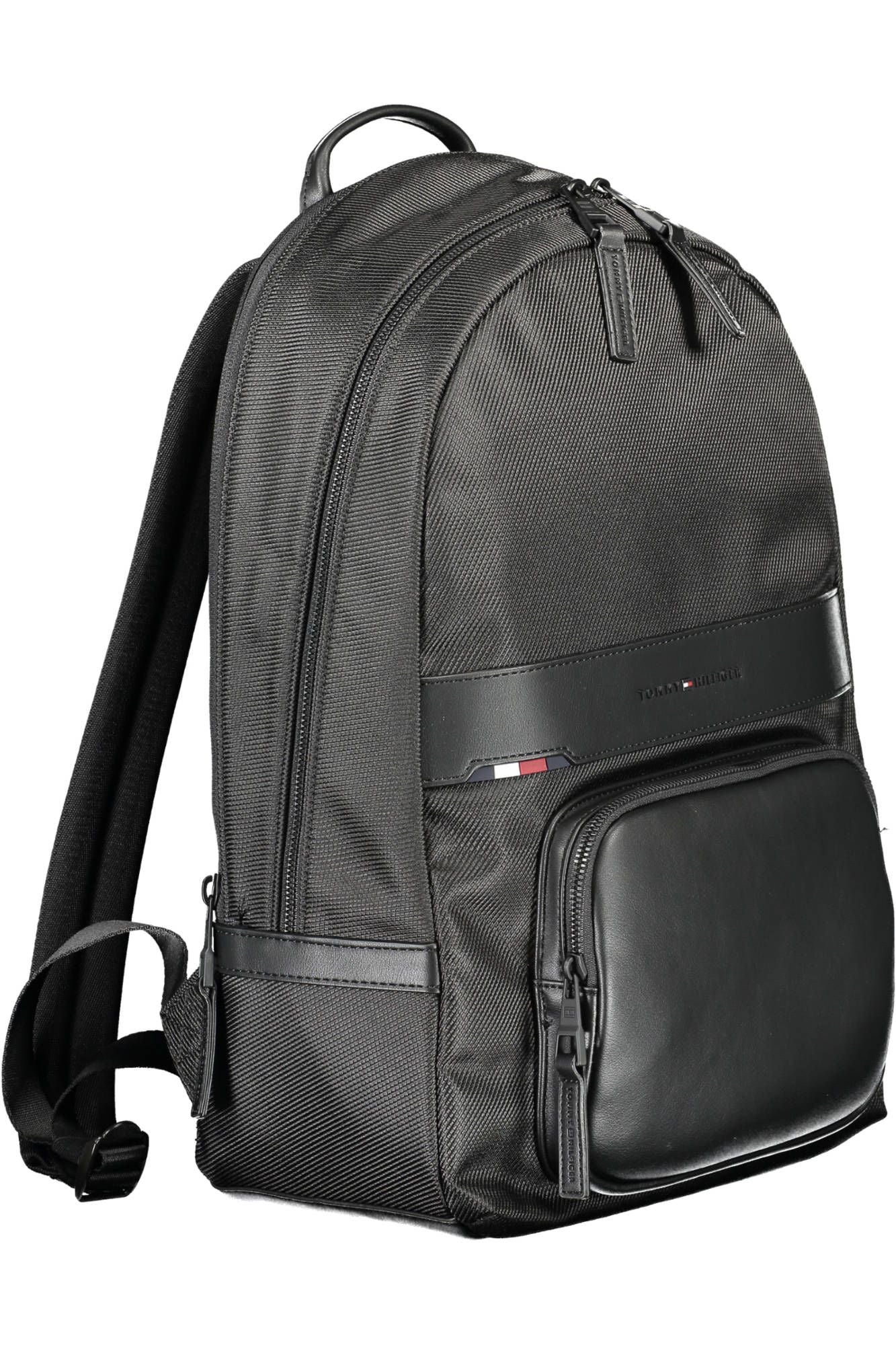 Tommy Hilfiger Black Polyester Men Backpack