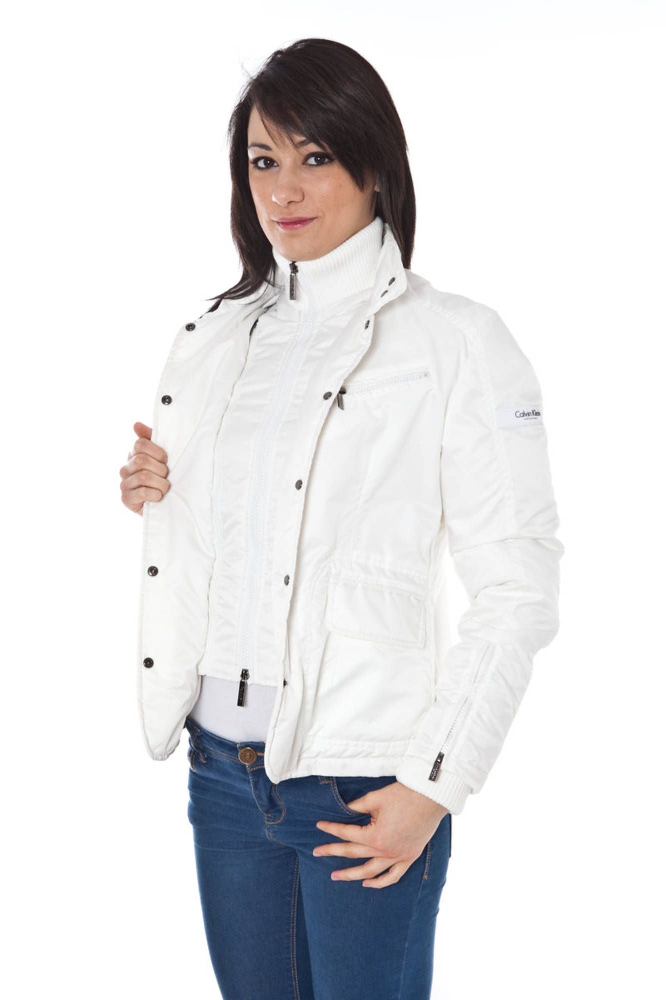 Calvin Klein White Polyester Women Jacket