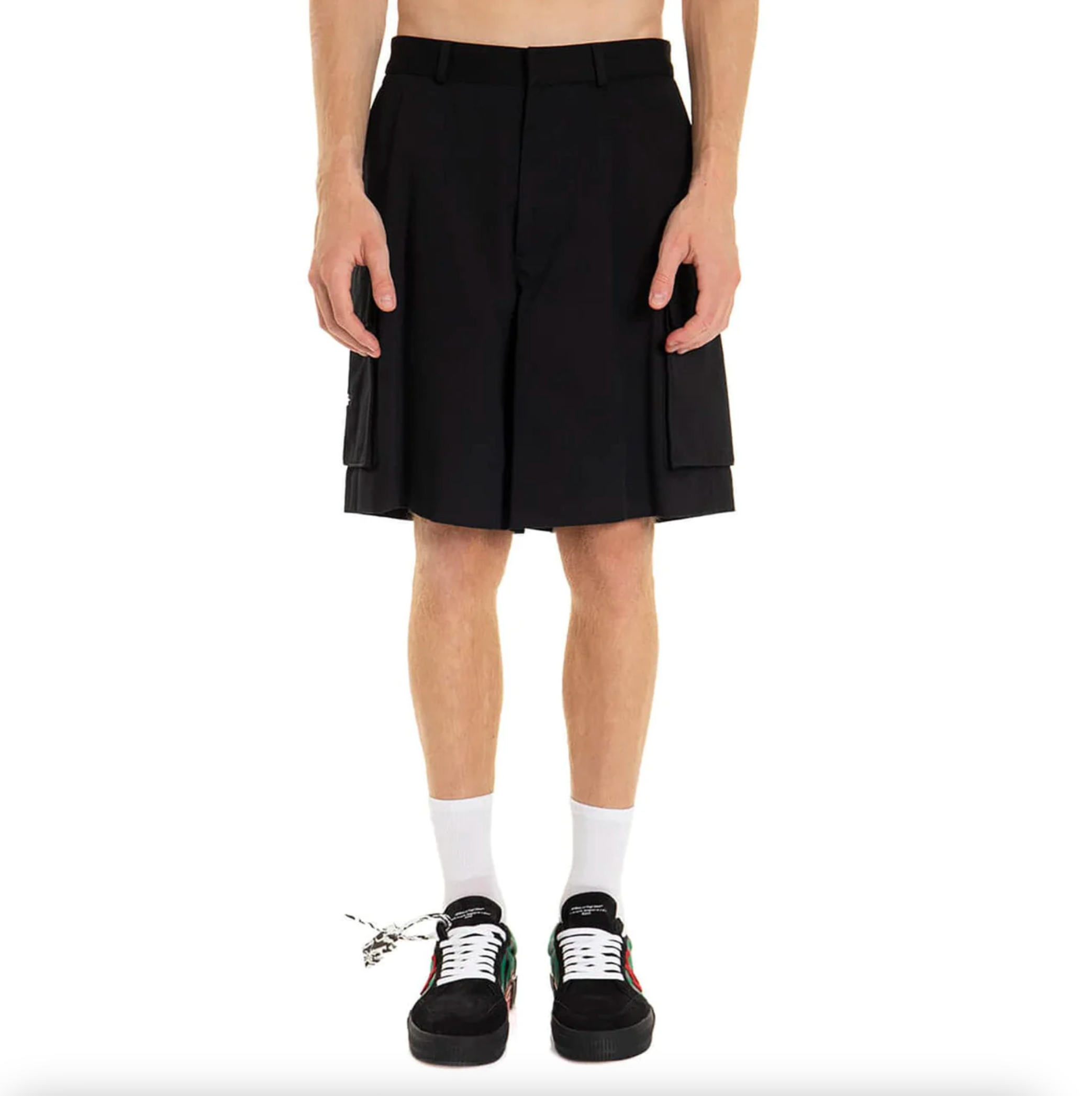 Off-White Black Cotton Men Short