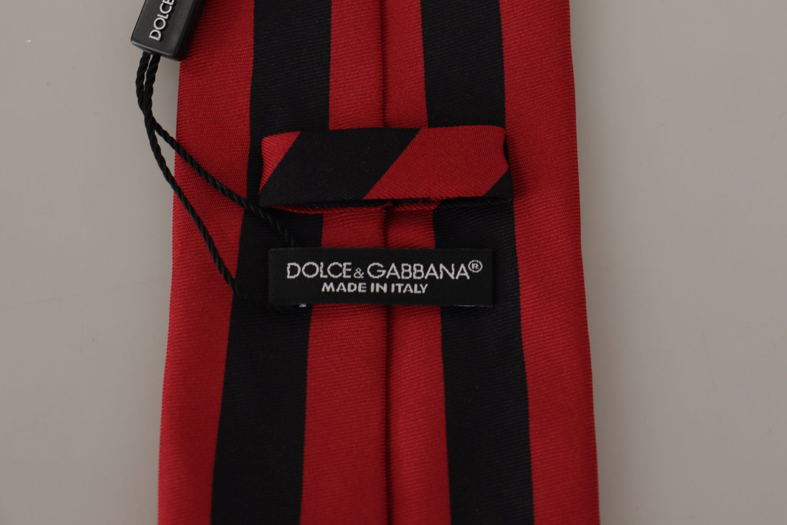 Dolce & Gabbana Elegant Silk Black and Red Designer Tie