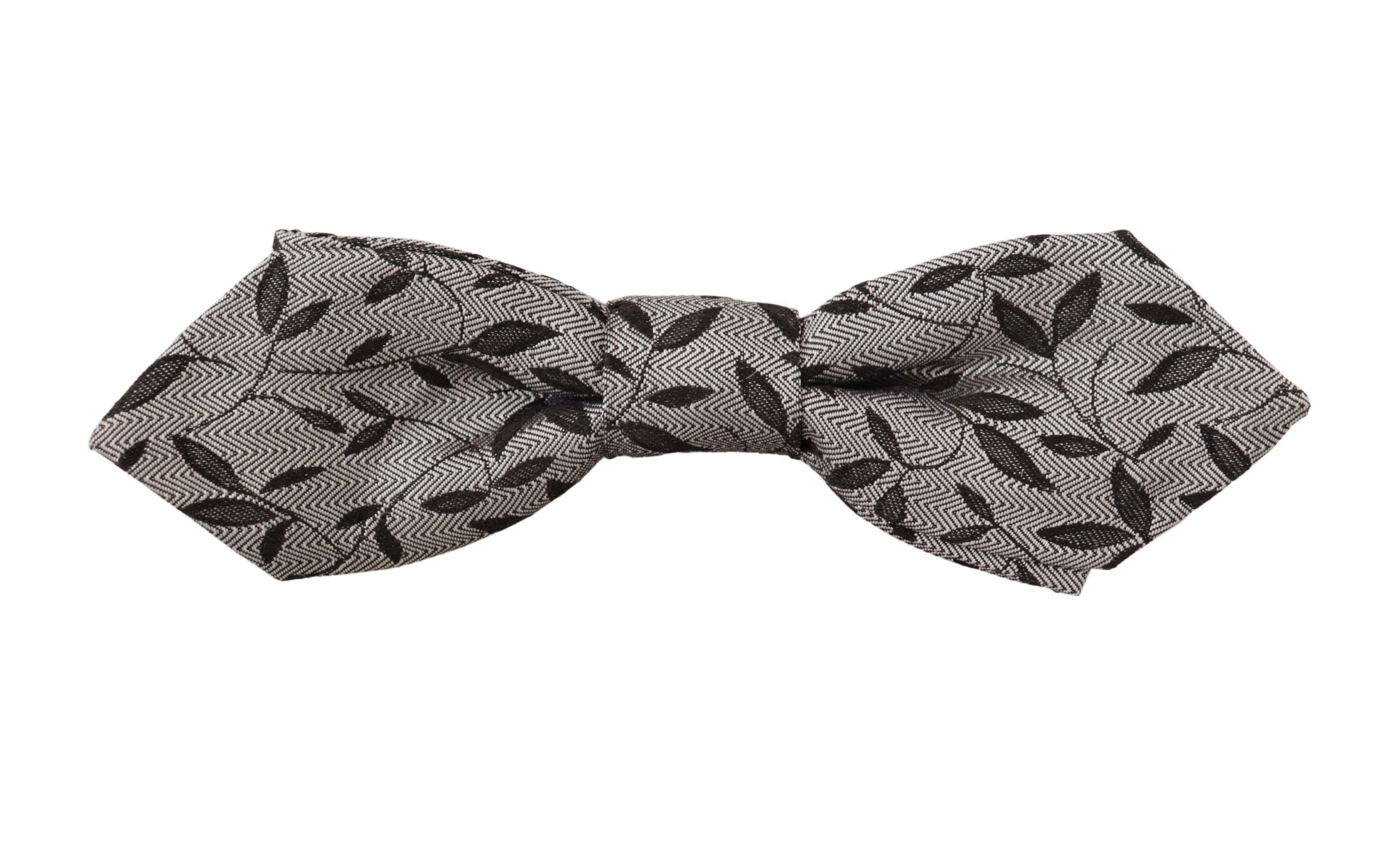 Dolce & Gabbana Elegant Gray Silk Bow Tie