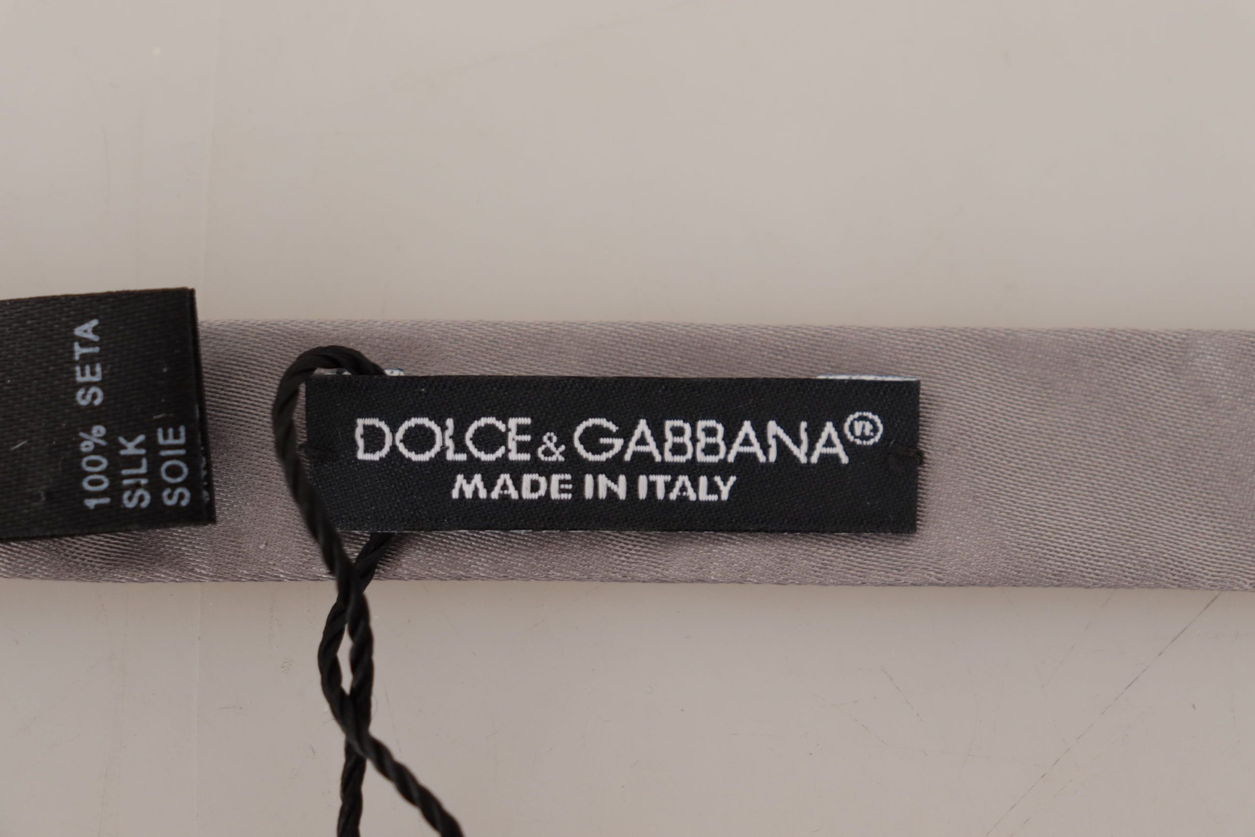 Dolce & Gabbana Elegant Gray Silk Tied Bow Tie