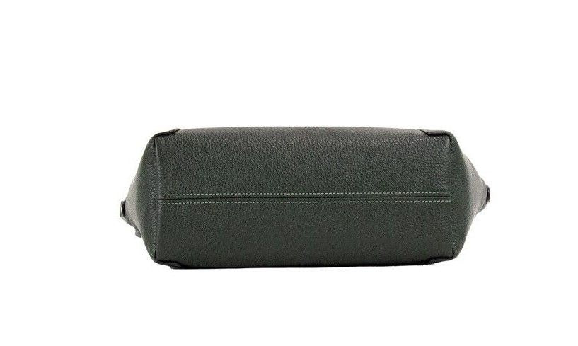 COACH Kacey Amazon Green Pebble Leather Top Zip Satchel Crossbody Bag