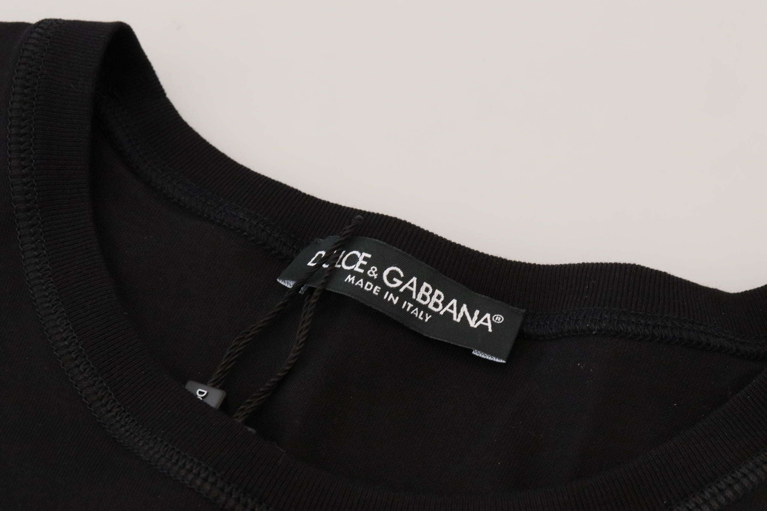 Dolce & Gabbana Elegant Black Gold Logo Tee