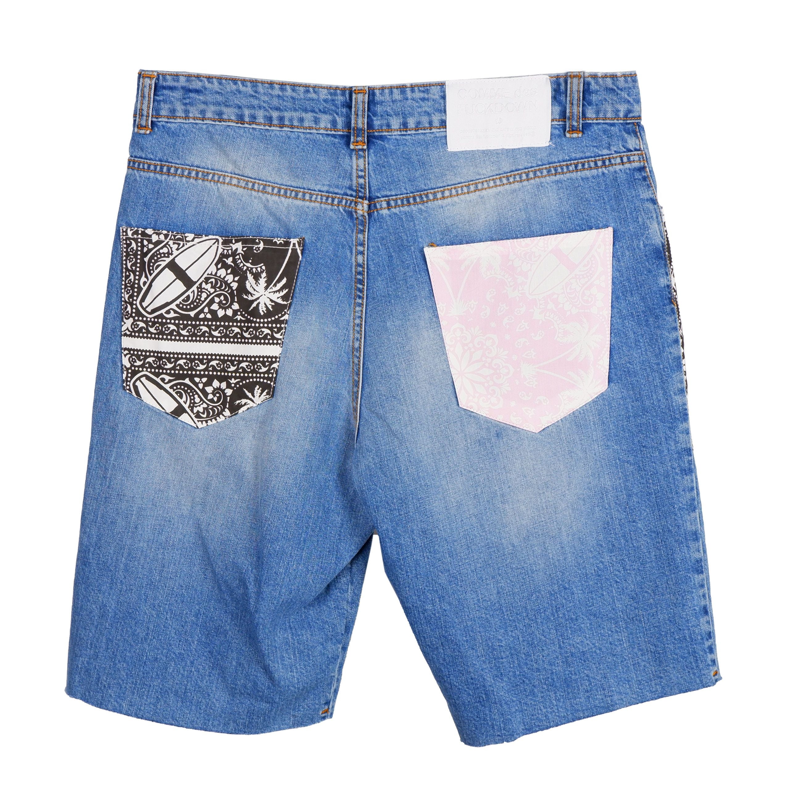 Comme Des Fuckdown Edgy Distressed Denim Bermuda Shorts