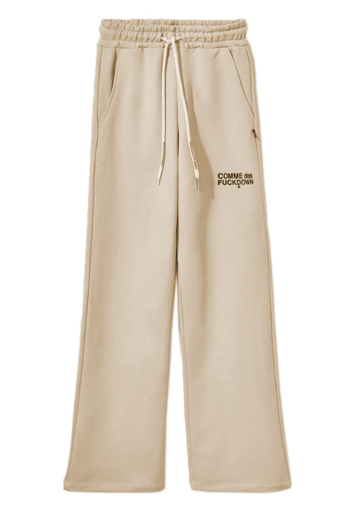 Comme Des Fuckdown Elegant Beige Palazzo Pants with Logo Accent