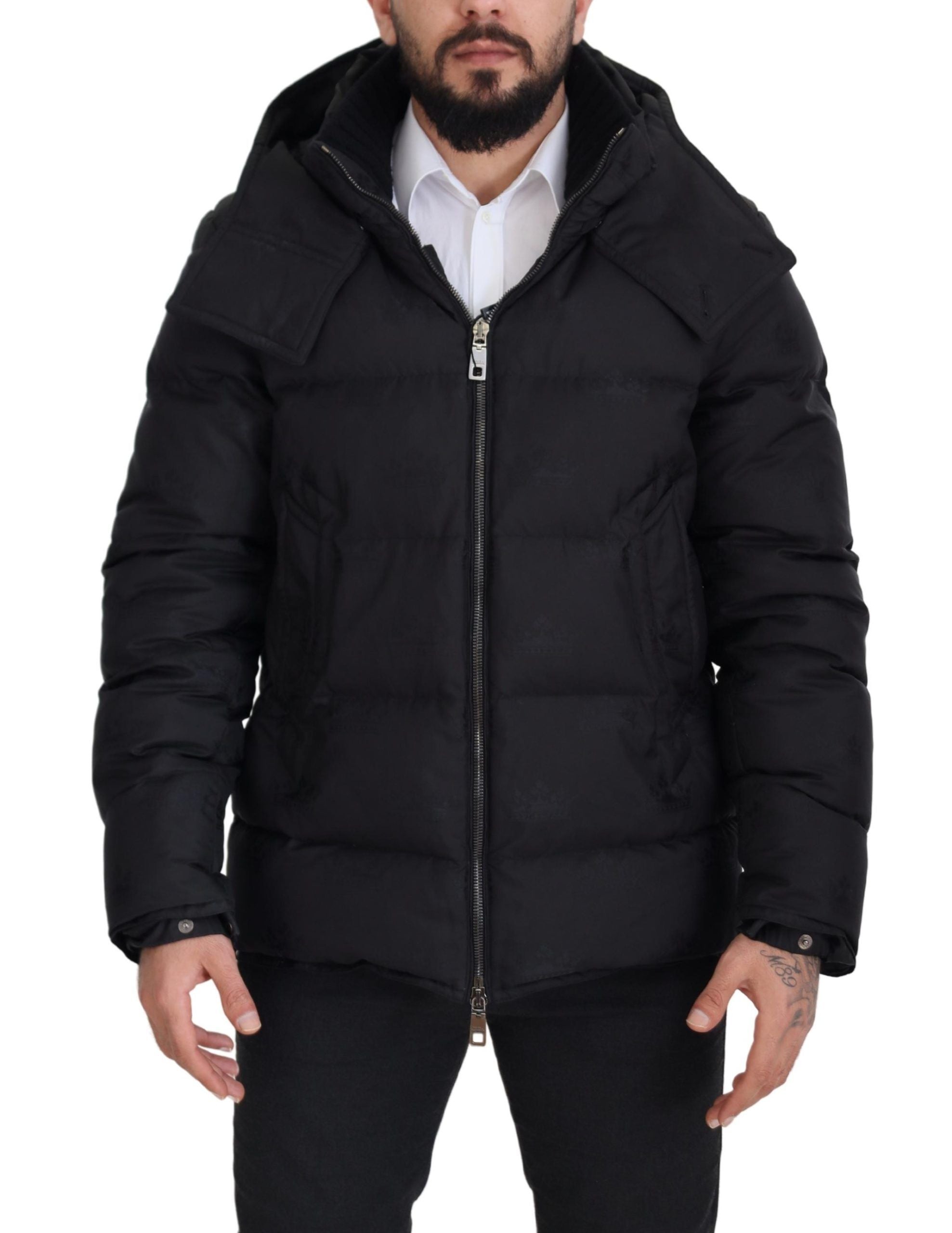 Dolce & Gabbana Elegant Quilted Puffer Jacket in Black