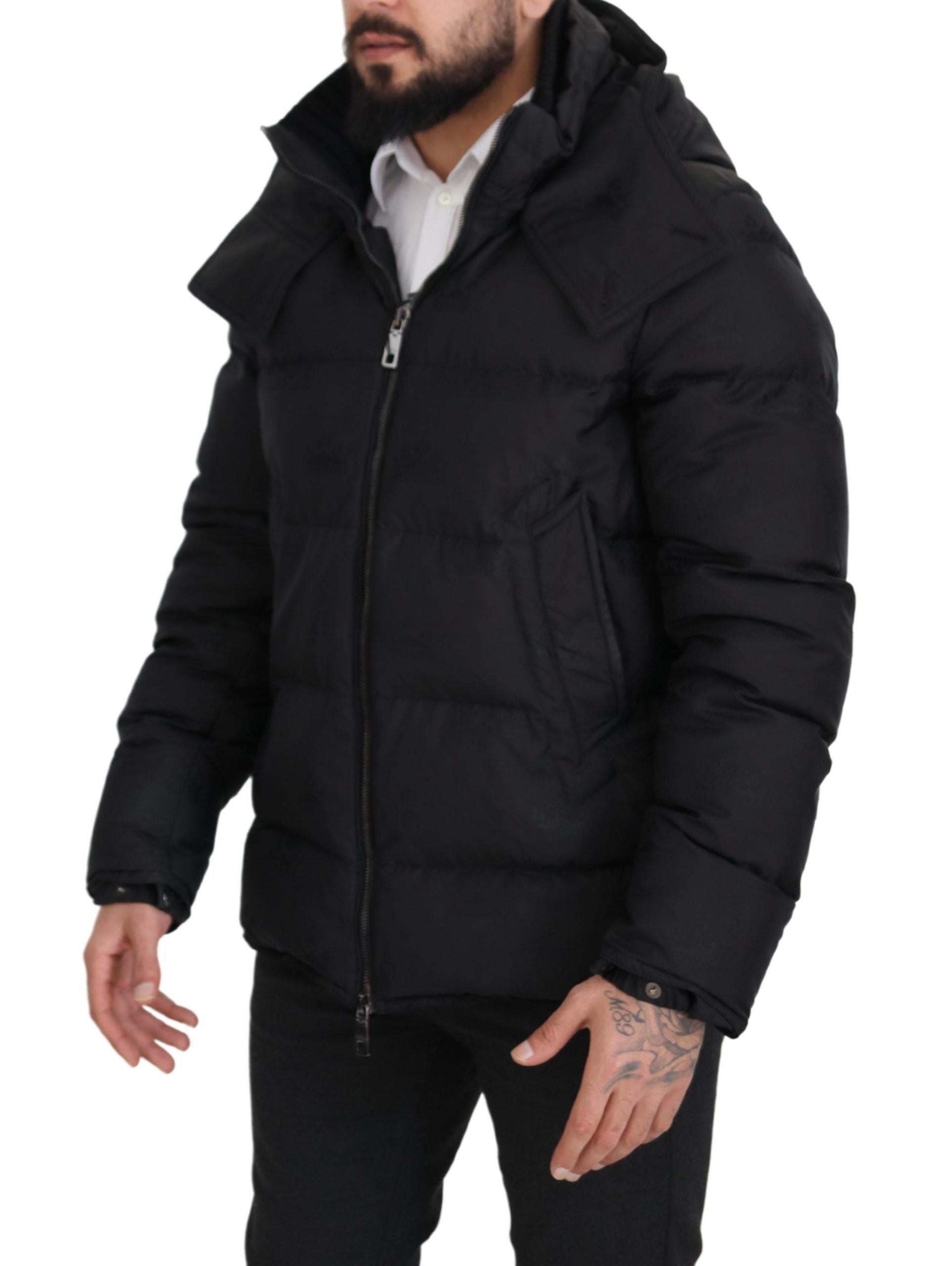 Dolce & Gabbana Elegant Quilted Puffer Jacket in Black