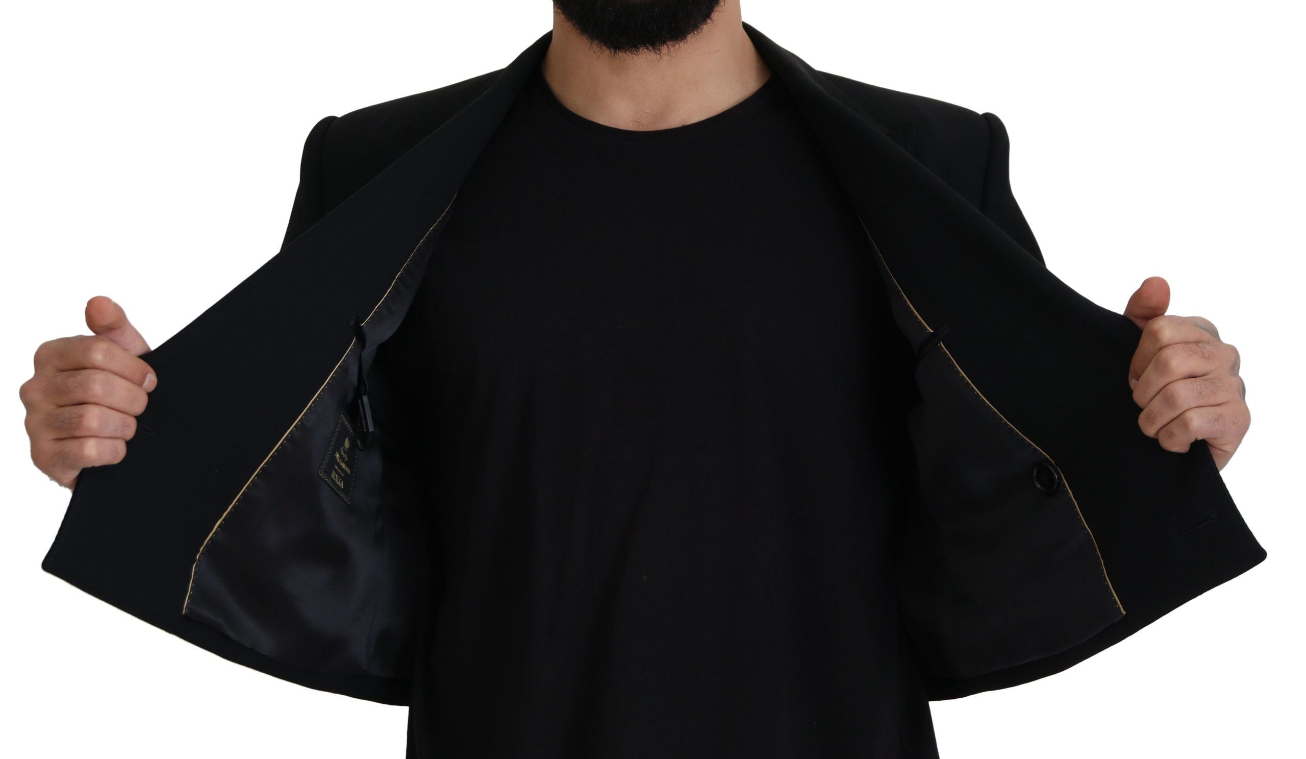 Dolce & Gabbana Elegant Black Double Breasted Wool Jacket