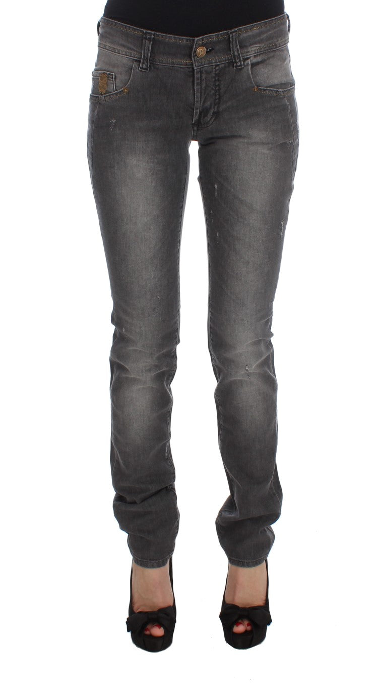 John Galliano Elegant Slim Fit Gray Wash Jeans