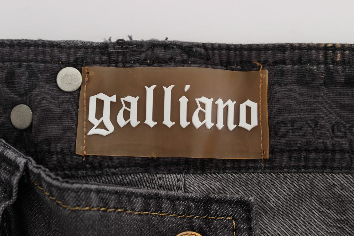 John Galliano Elegant Slim Fit Gray Wash Jeans