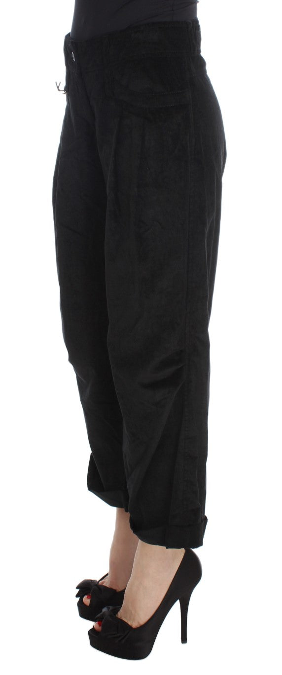 Ermanno Scervino Chic Black Wide Leg Cotton Jeans