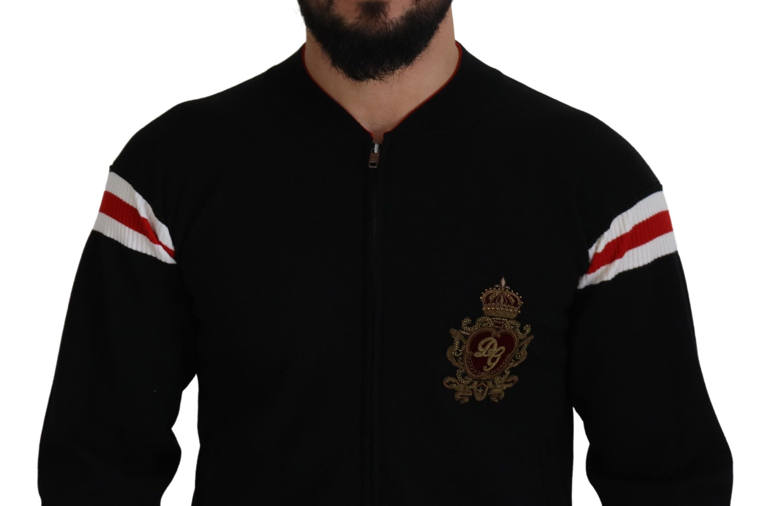 Dolce & Gabbana Multicolor Zip Sweater Wool Blend