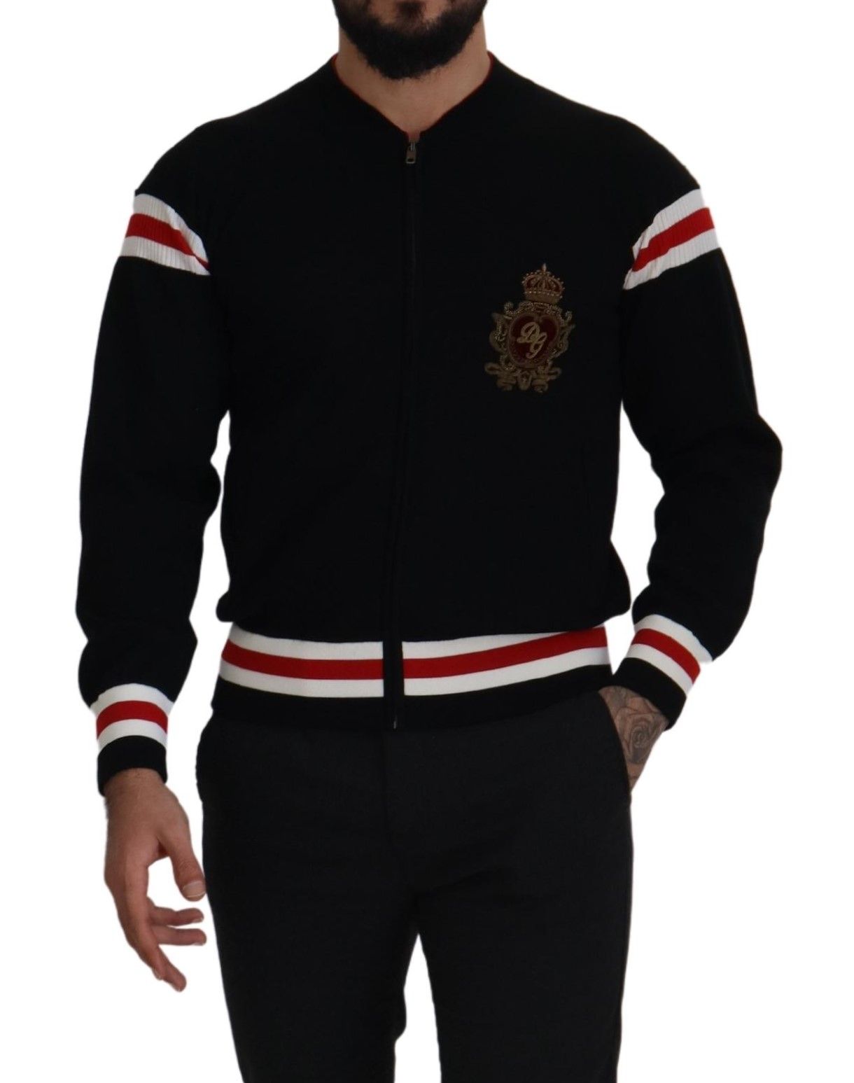 Dolce & Gabbana Multicolor Zip Sweater Wool Blend