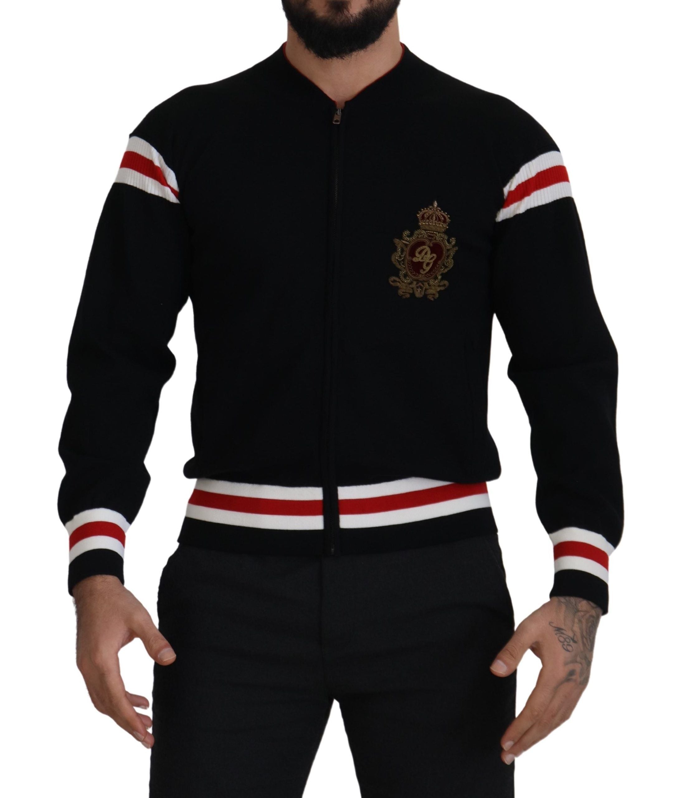 Dolce & Gabbana Multicolor Zip Sweater Wool Blend