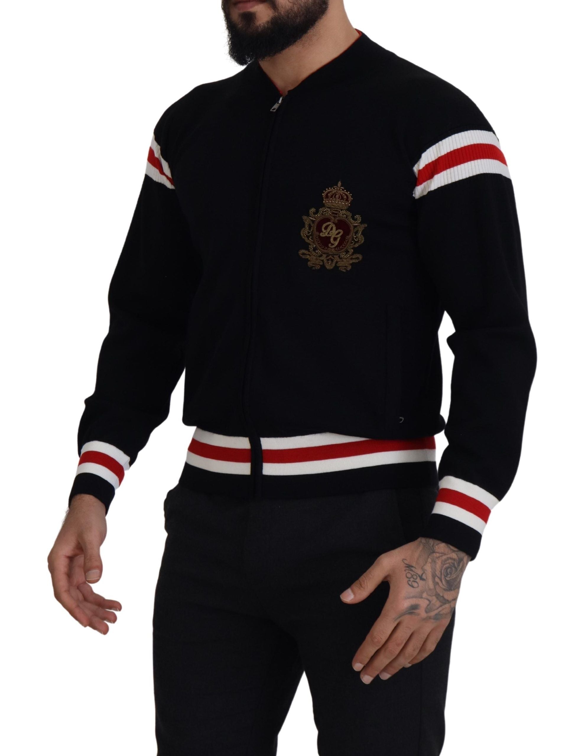 Dolce & Gabbana Multicolor Zip Sweater Wool Blend