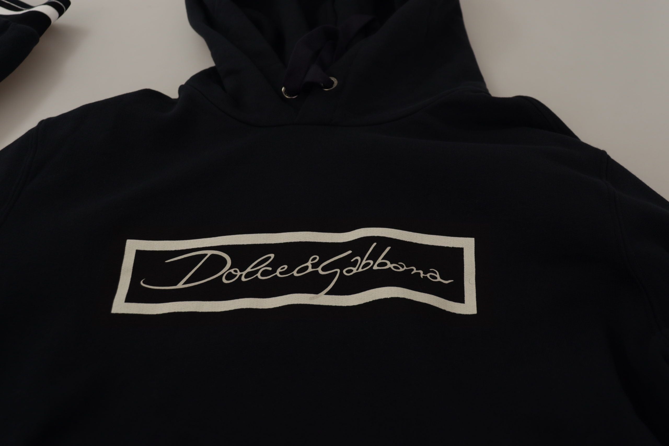 Dolce & Gabbana Elegant Black Cotton Hooded Pullover Sweater