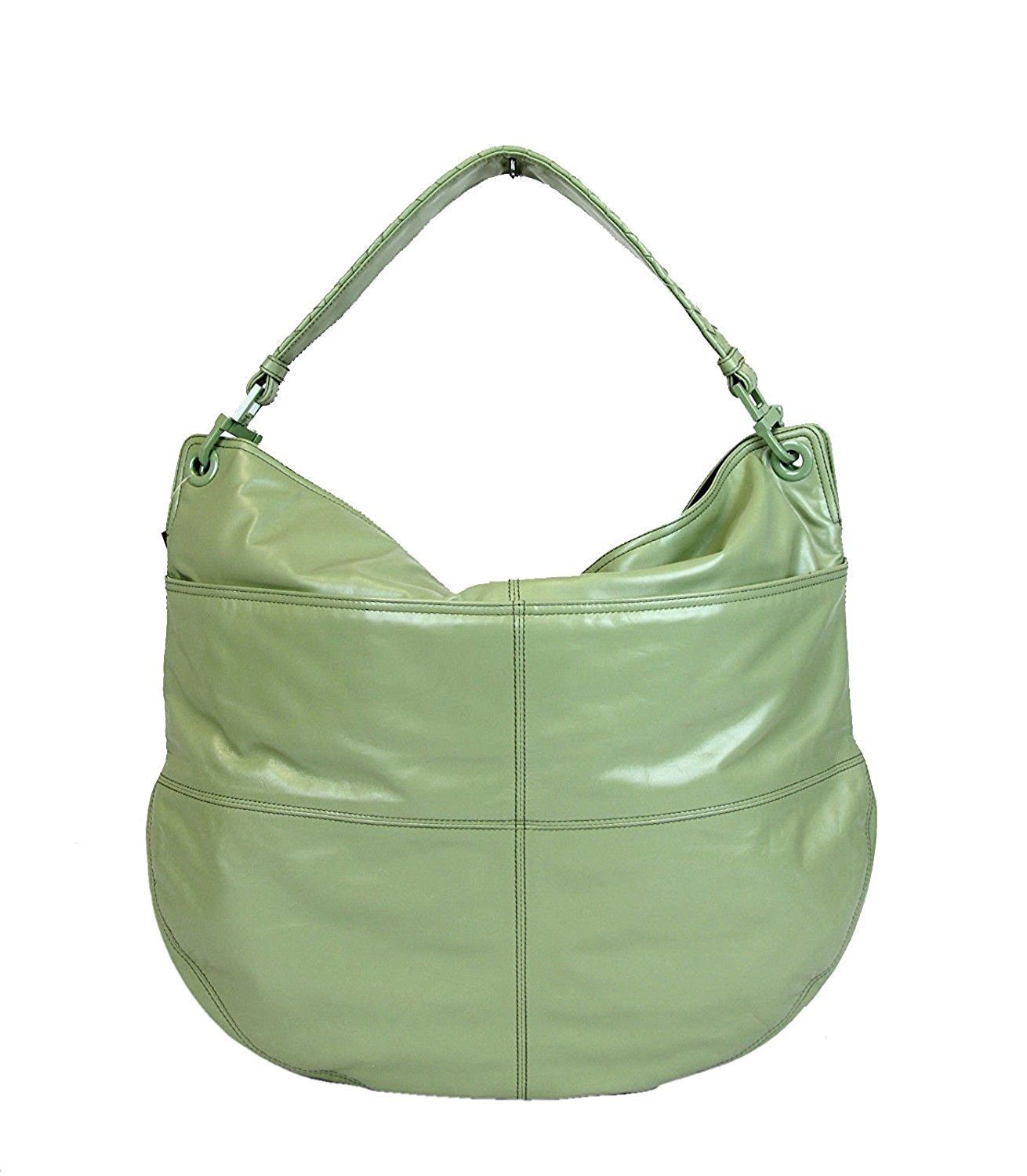 Bottega Veneta Women Green Leather Hobo Woven Detail Bag