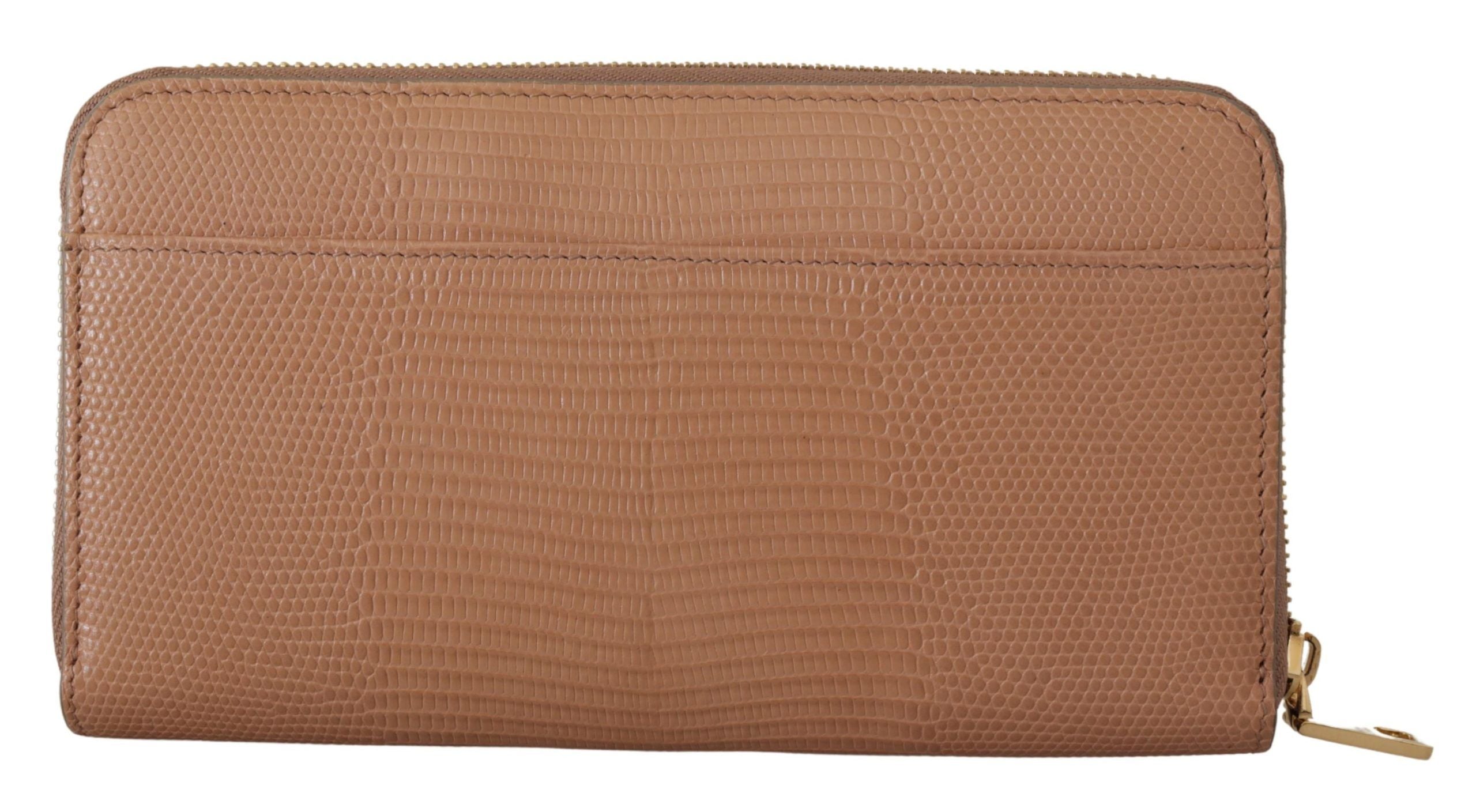 Dolce & Gabbana Elegant Beige Zip Around Continental Wallet