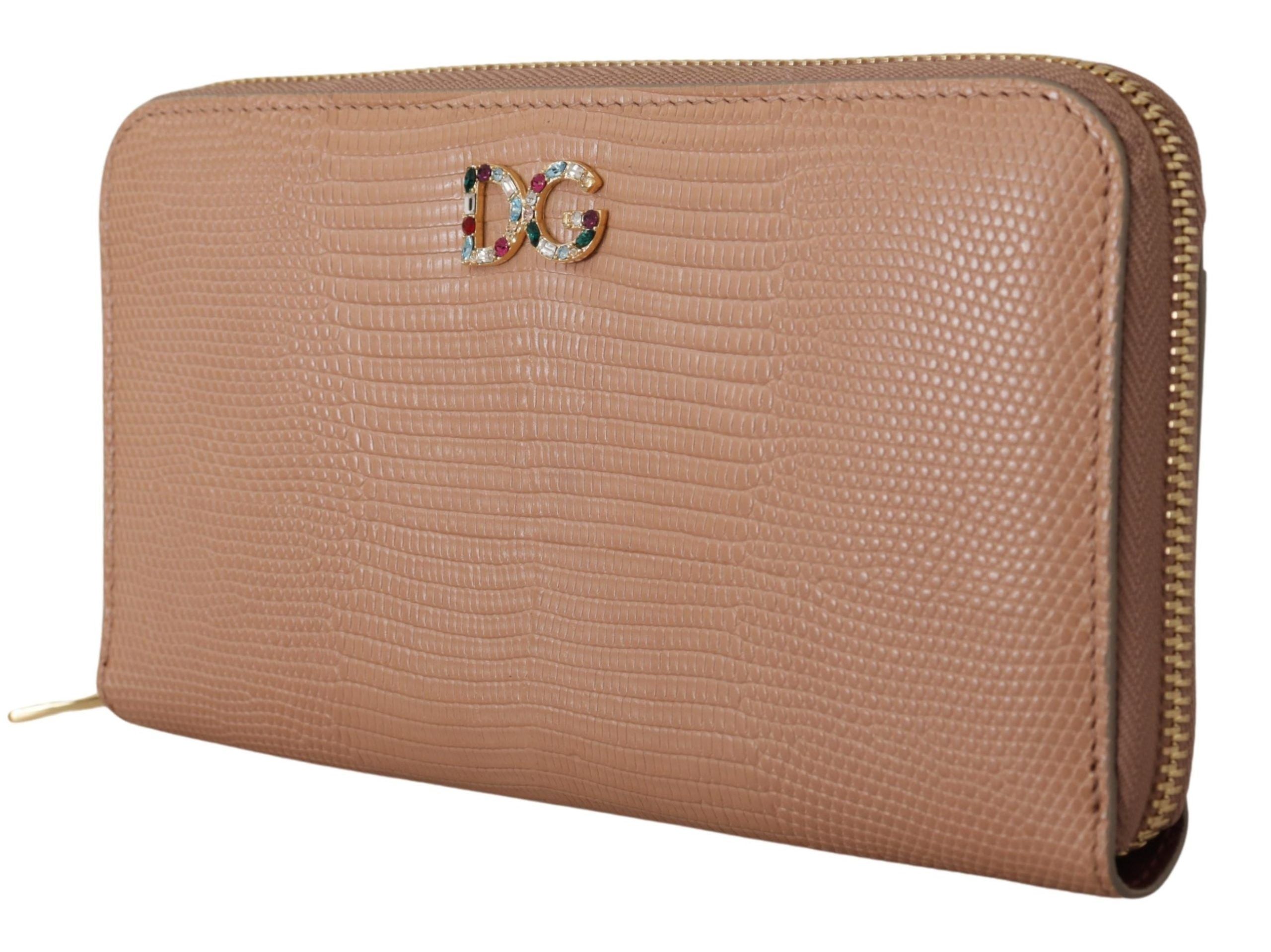 Dolce & Gabbana Elegant Beige Zip Around Continental Wallet