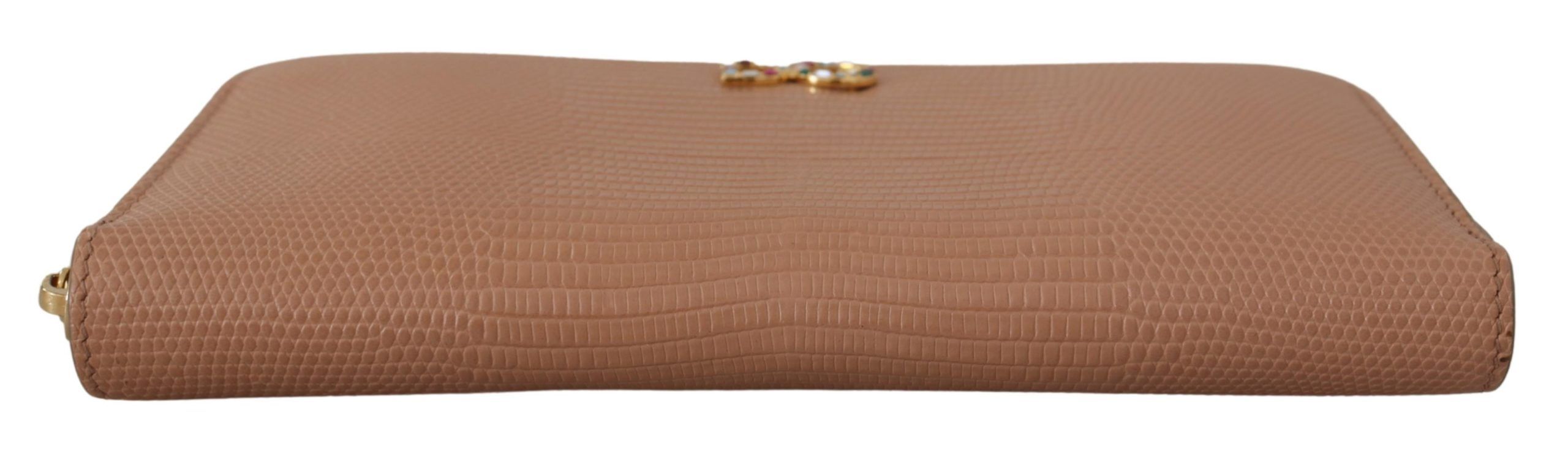 Dolce & Gabbana Elegant Beige Zip Around Continental Wallet