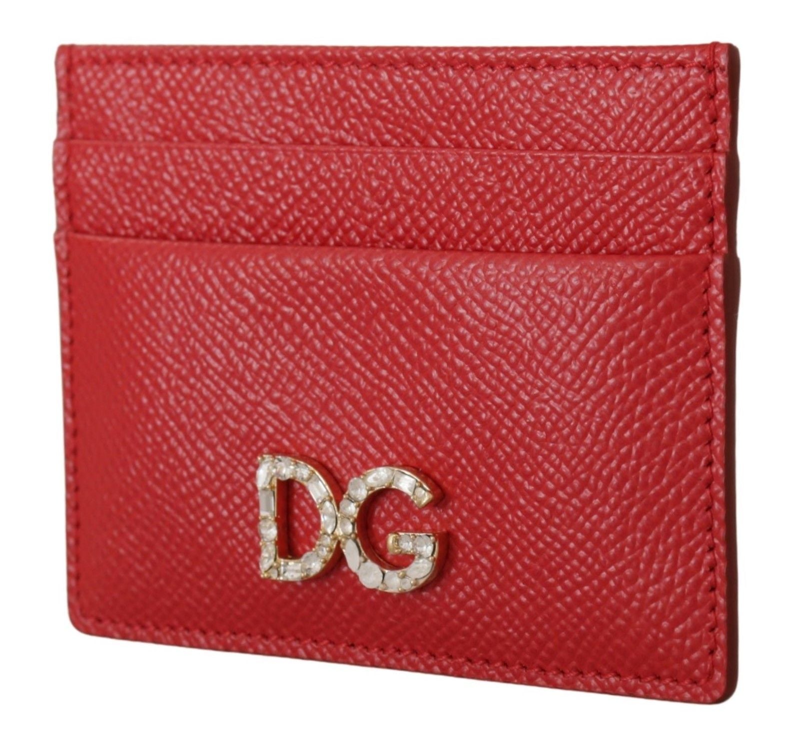 Dolce & Gabbana Elegant Red Leather Cardholder Wallet