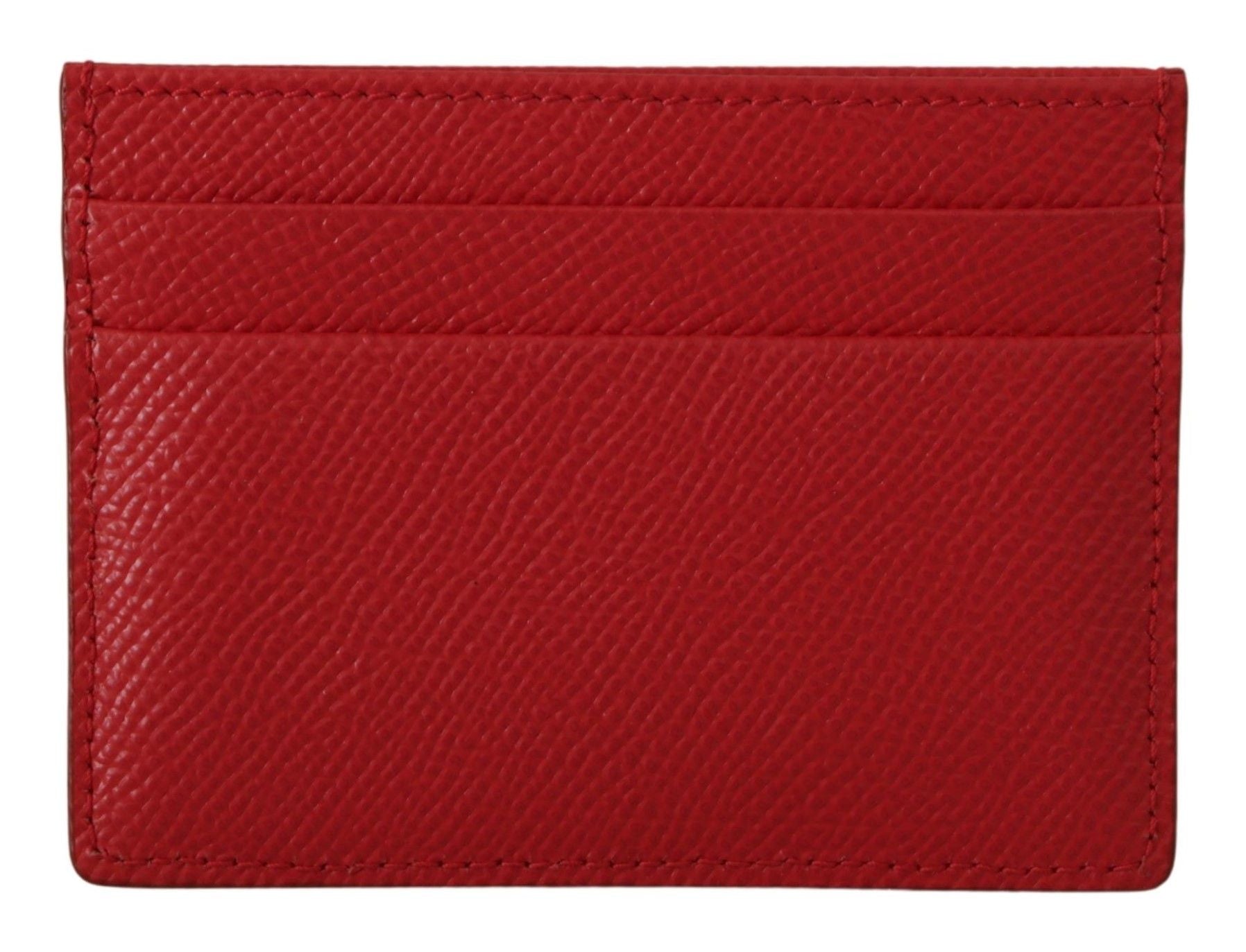 Dolce & Gabbana Elegant Red Leather Cardholder Wallet