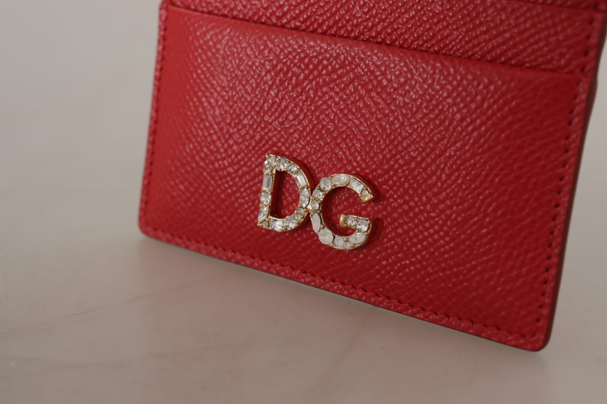 Dolce & Gabbana Elegant Red Leather Cardholder Wallet