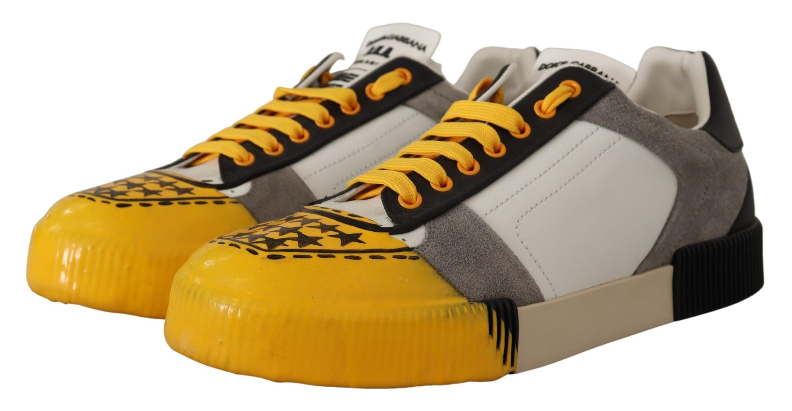 Dolce & Gabbana Sunshine Yellow Low Top Leather Sneakers