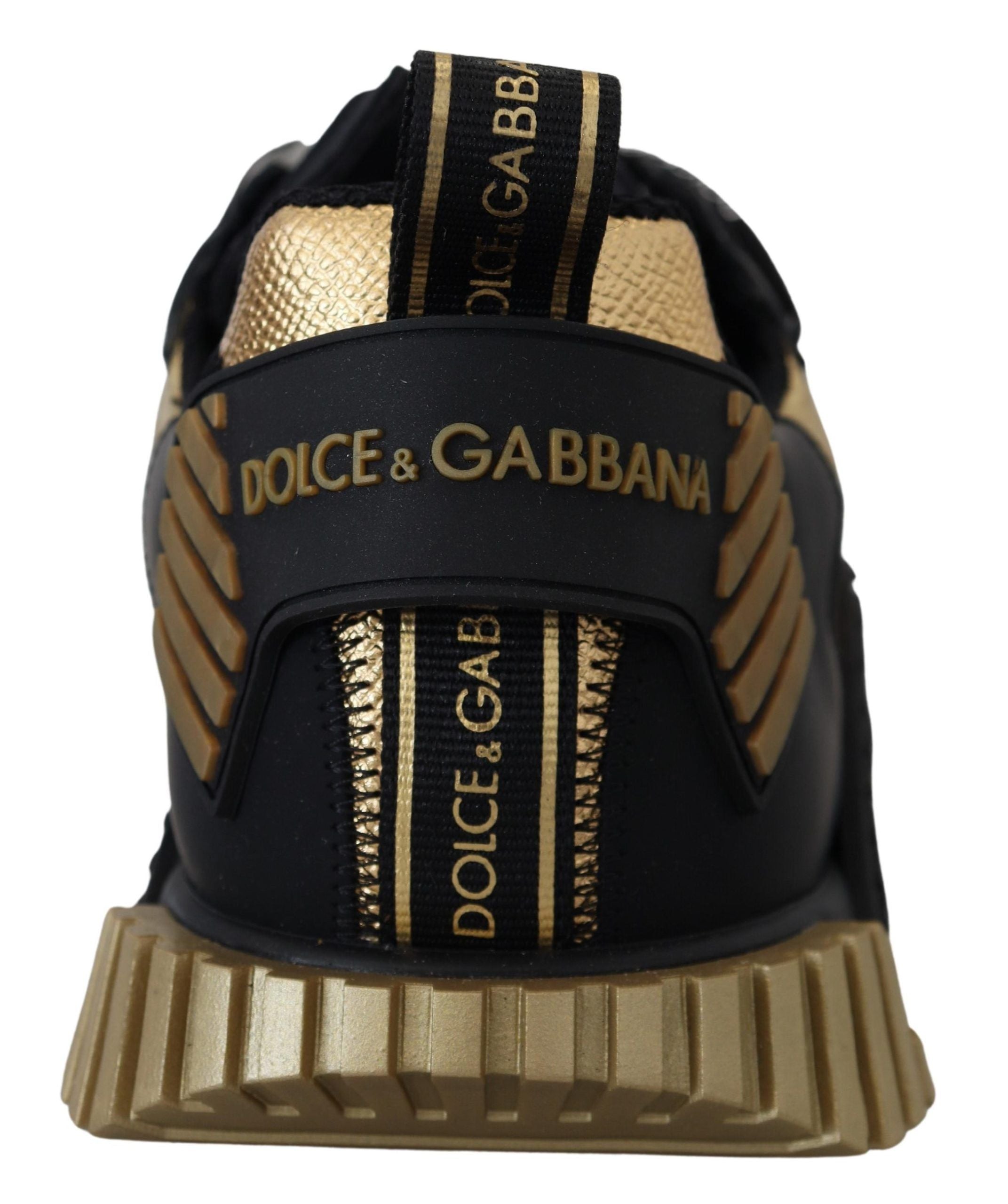 Dolce & Gabbana Elegant Black and Gold NS1 Sneakers