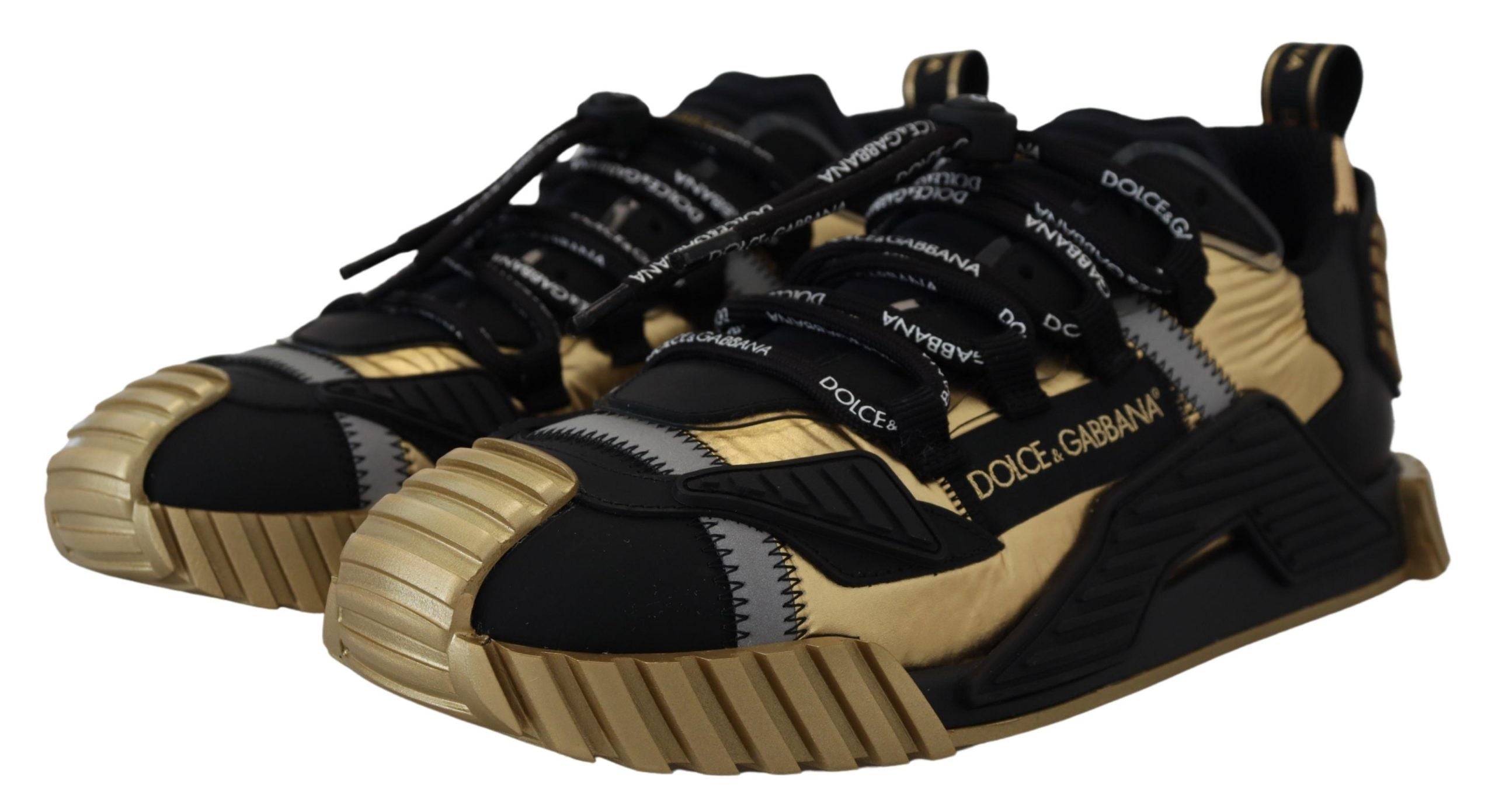 Dolce & Gabbana Elegant Black and Gold NS1 Sneakers