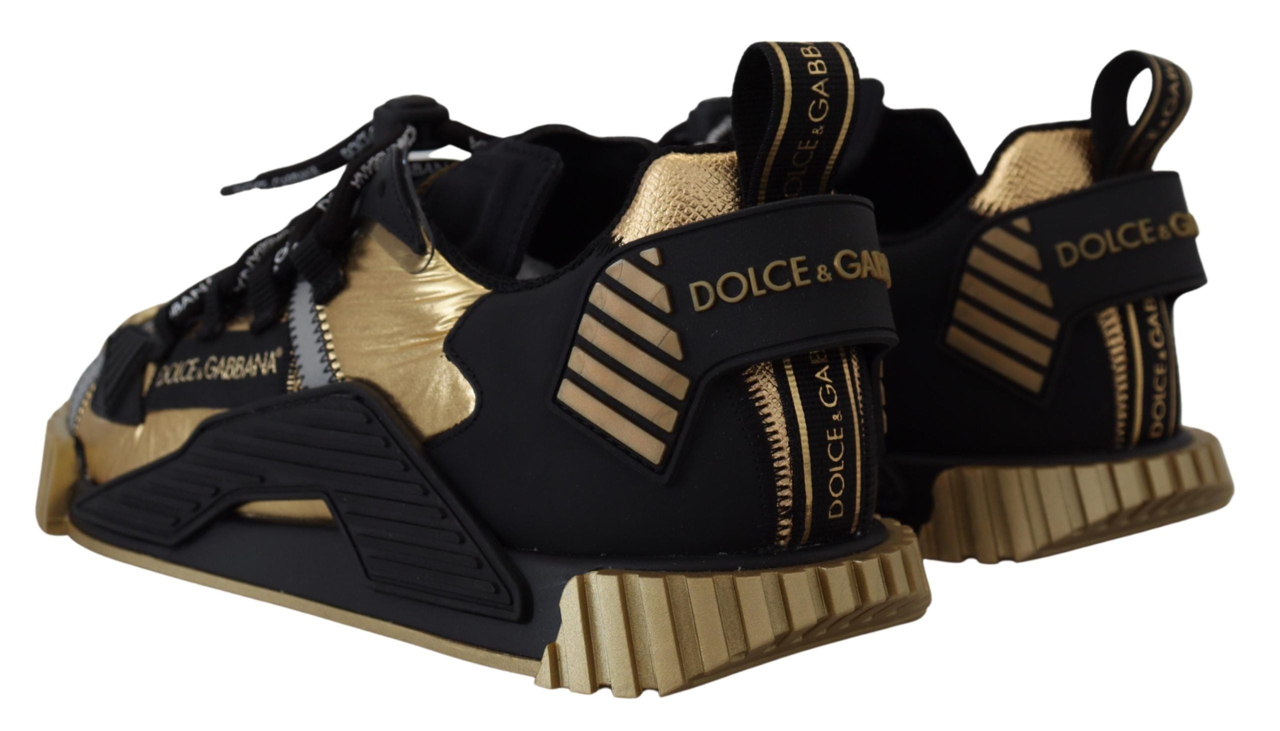 Dolce & Gabbana Elegant Black and Gold NS1 Sneakers