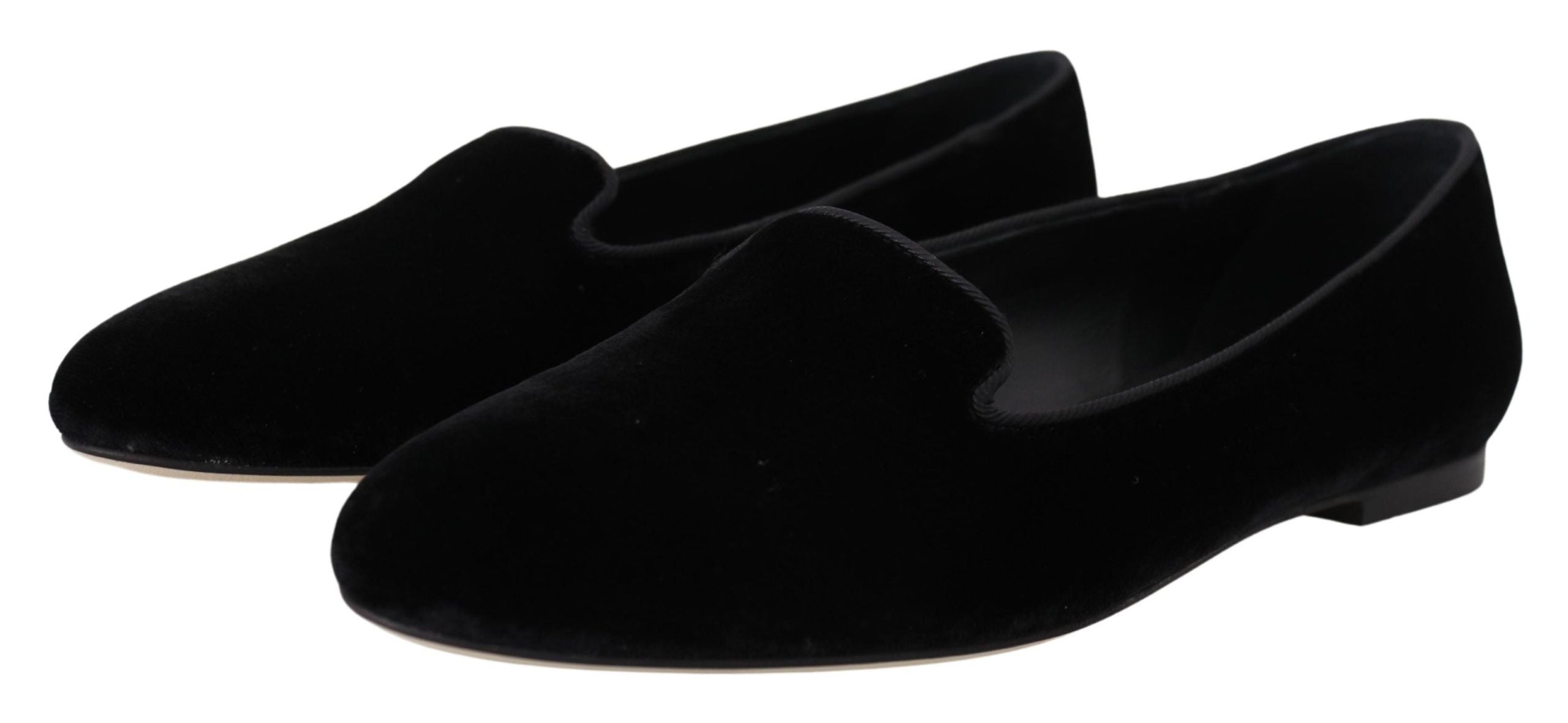 Dolce & Gabbana Elegant Black Silk-Blend Loafers