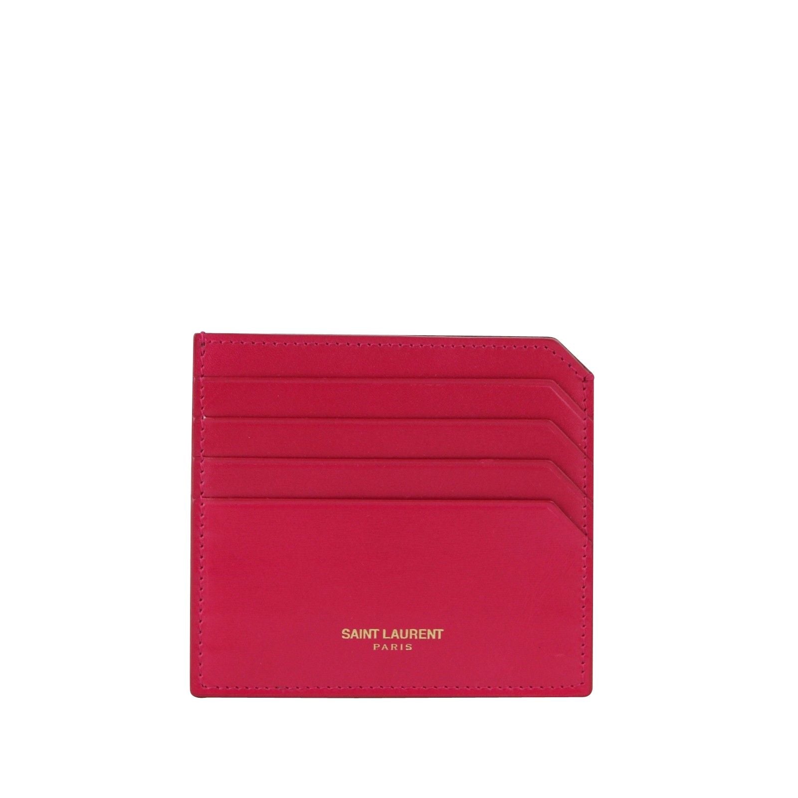 Saint Laurent Paris Fuchsia Leather Card Holder