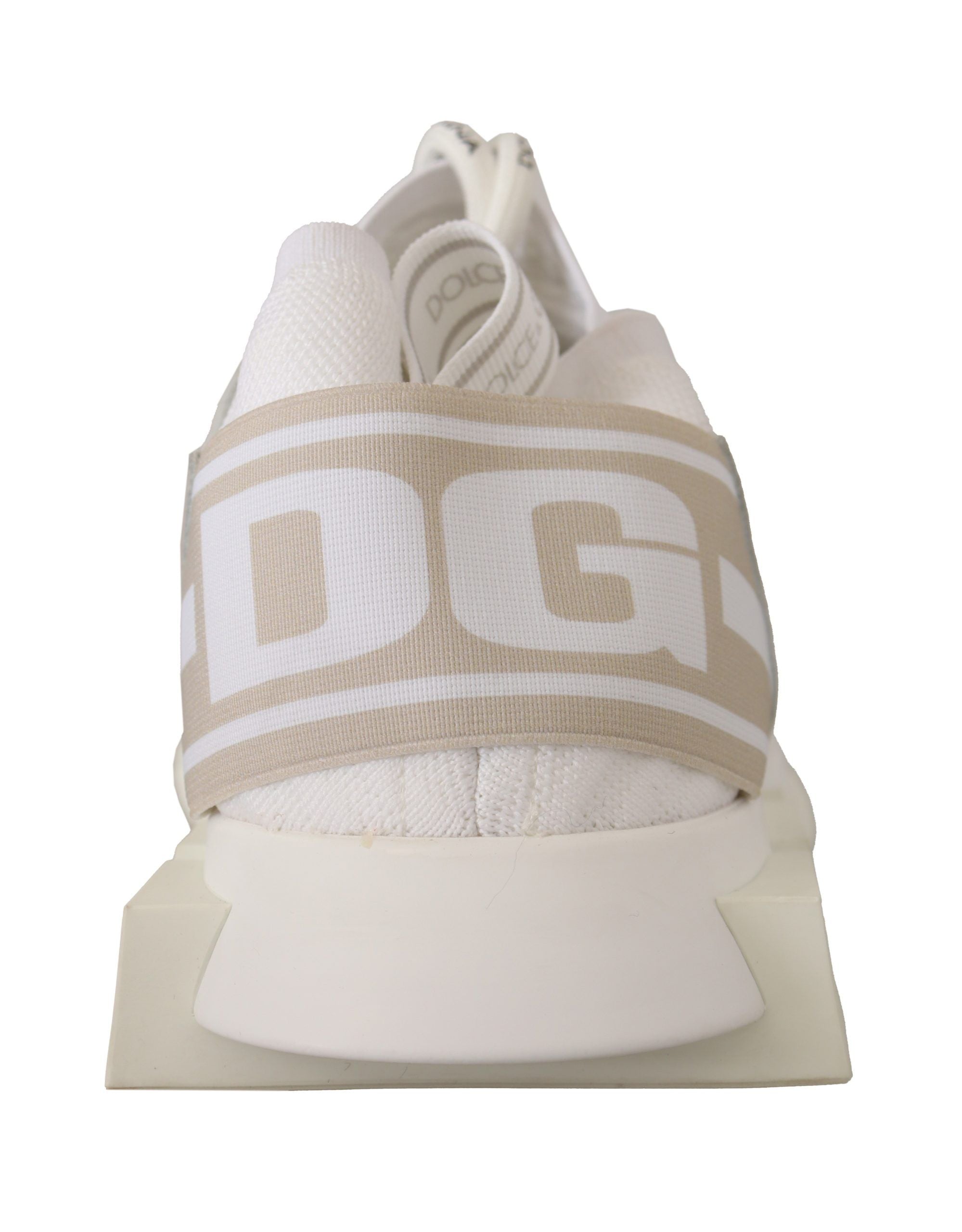 Dolce & Gabbana Sleek White Lace-Up Sneakers for the Trendsetter