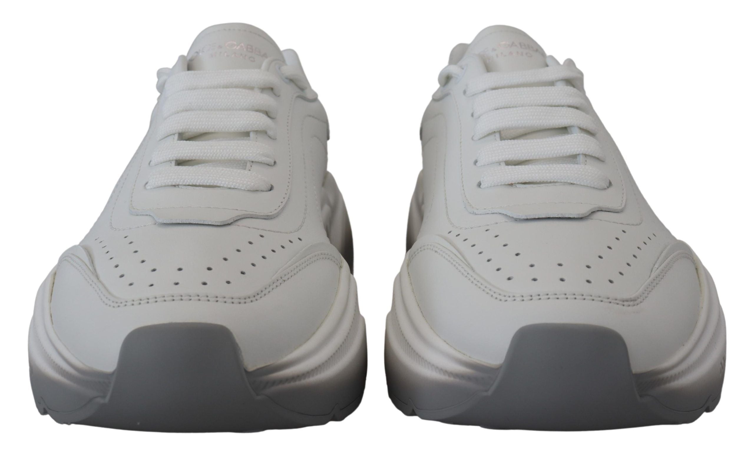 Dolce & Gabbana Sleek White Leather DAYMASTER Sneakers