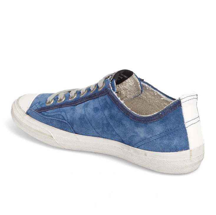 Golden Goose Elegant Blue Suede Low Sneakers with Star Accent