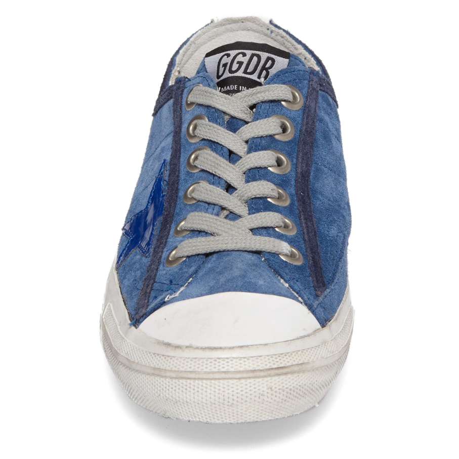 Golden Goose Elegant Blue Suede Low Sneakers with Star Accent