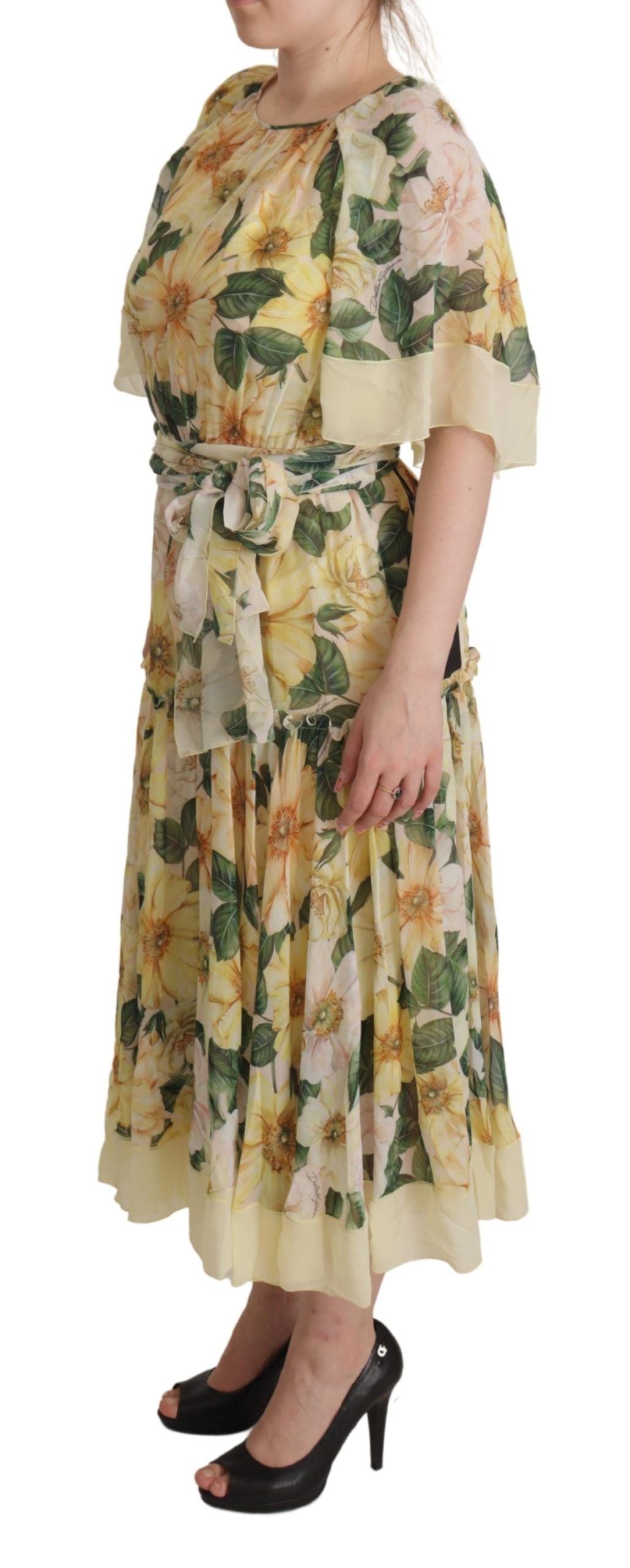 Dolce & Gabbana Elegant Floral Silk Maxi Dress