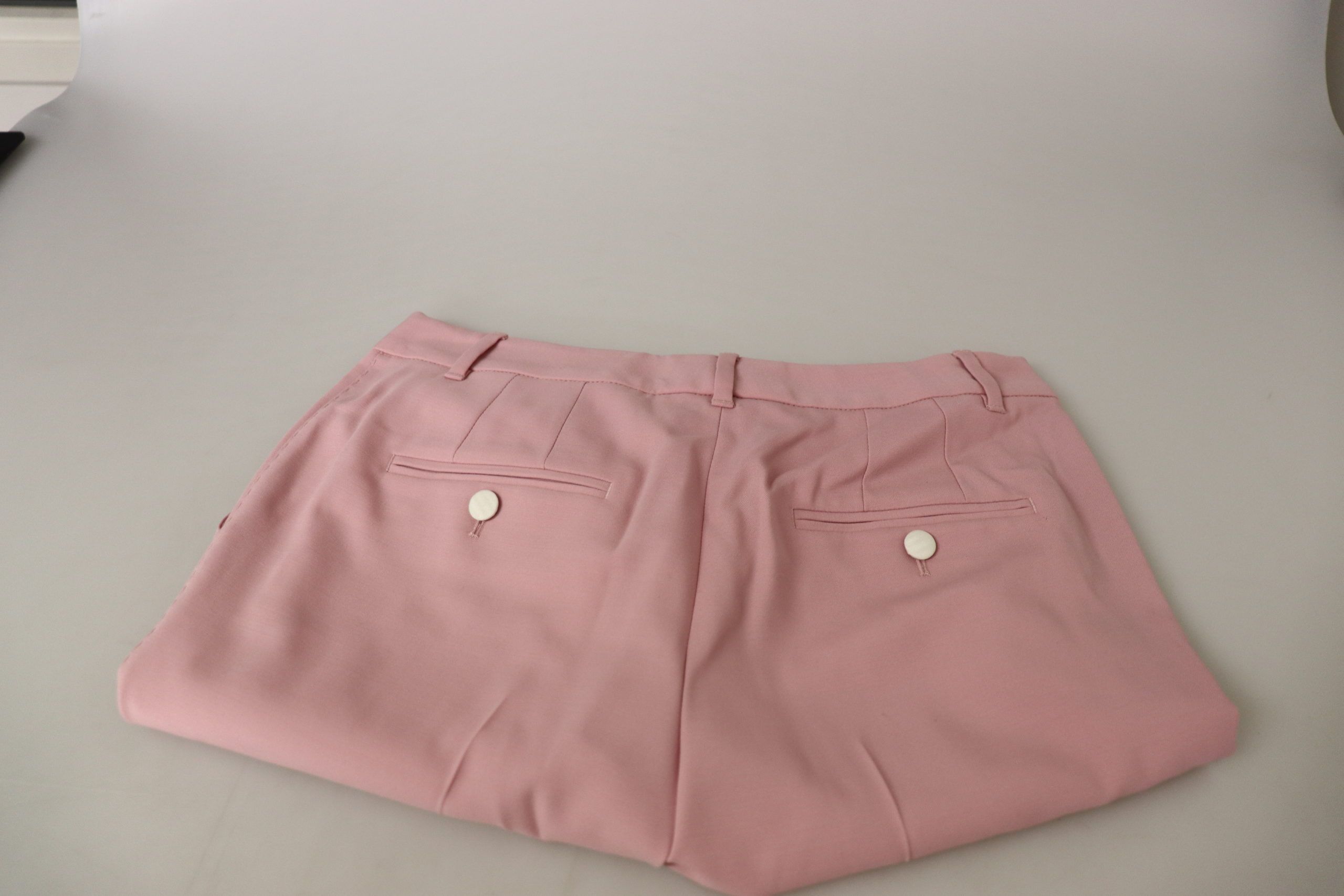 Dolce & Gabbana Chic MidWaist Virgin Wool Pink Pants