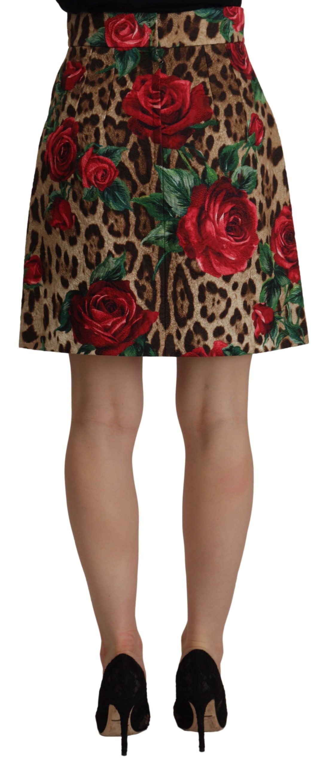 Dolce & Gabbana Chic Floral Leopard A-Line Mini Skirt