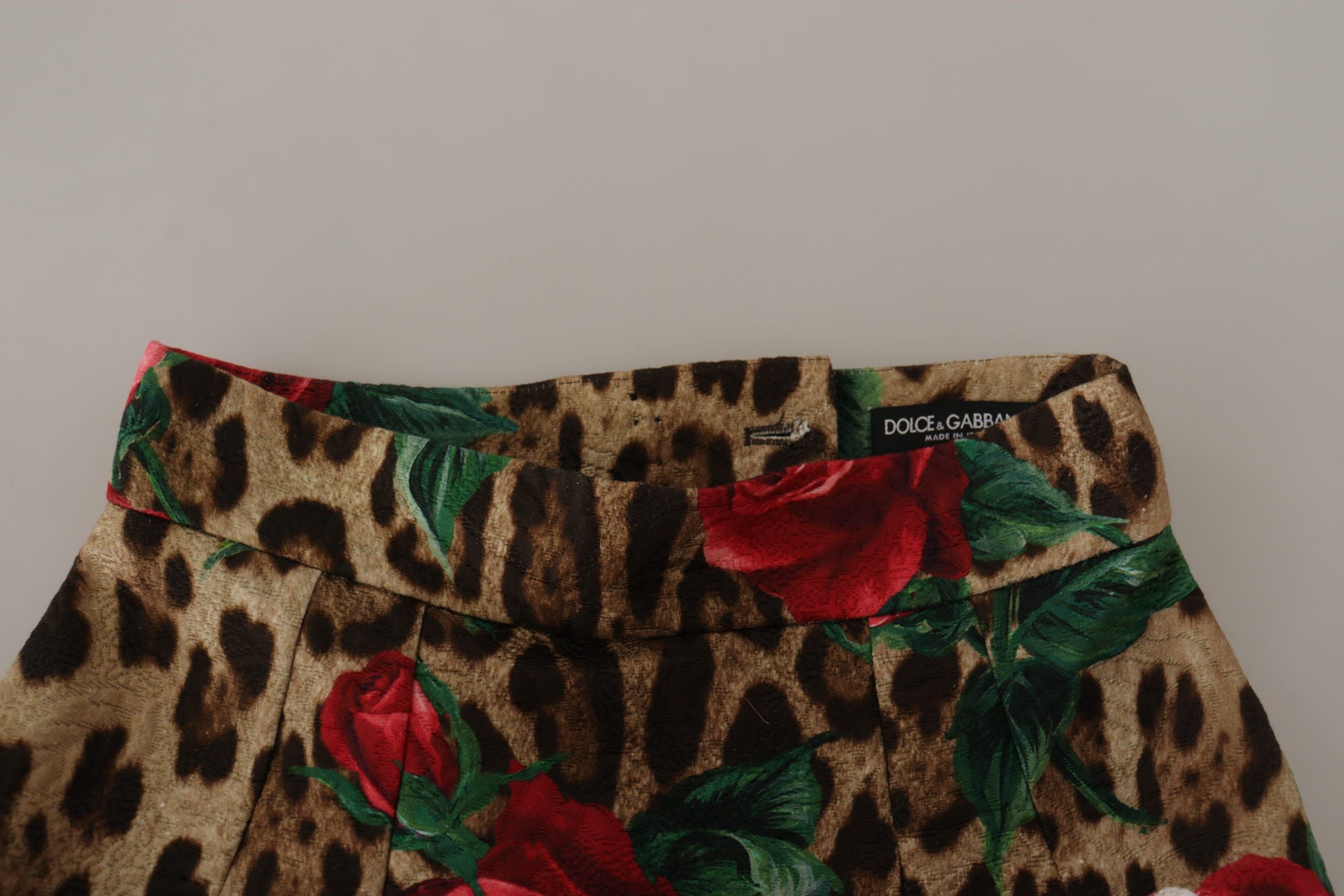 Dolce & Gabbana Chic Floral Leopard A-Line Mini Skirt