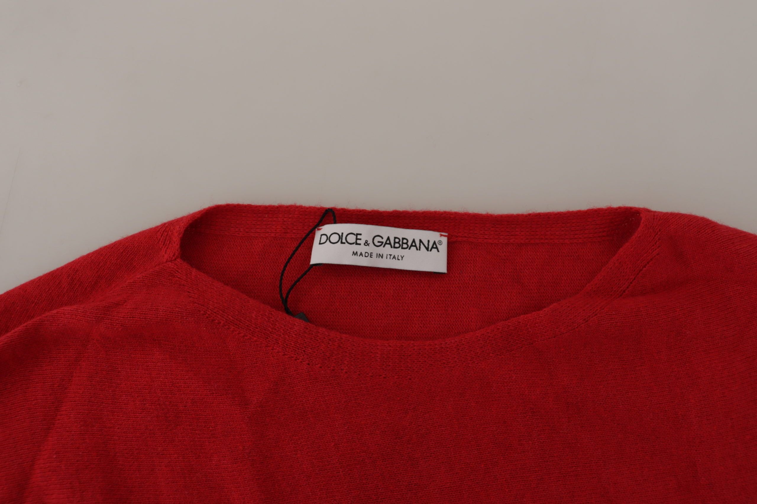 Dolce & Gabbana Elegant Red Wool Blend Knit Sweater