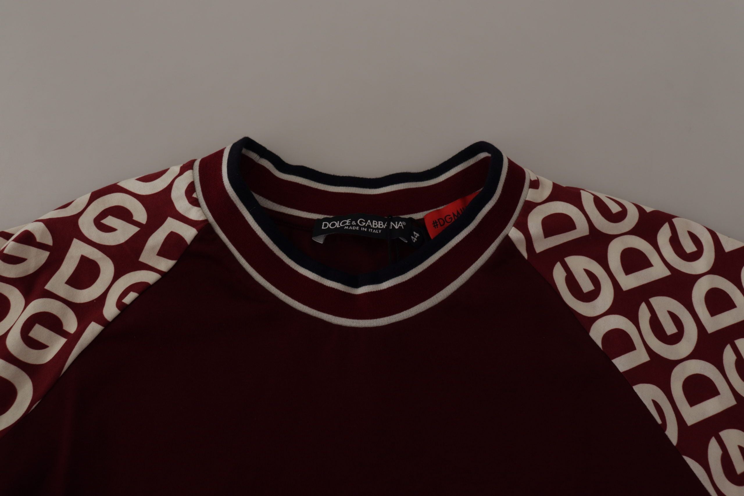 Dolce & Gabbana Bordeaux Jersey DG Mania Crew Neck Tee