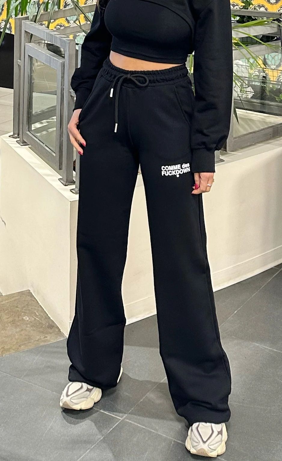 Comme Des Fuckdown Elevate Your Casuals with Chic Black Sweatpants