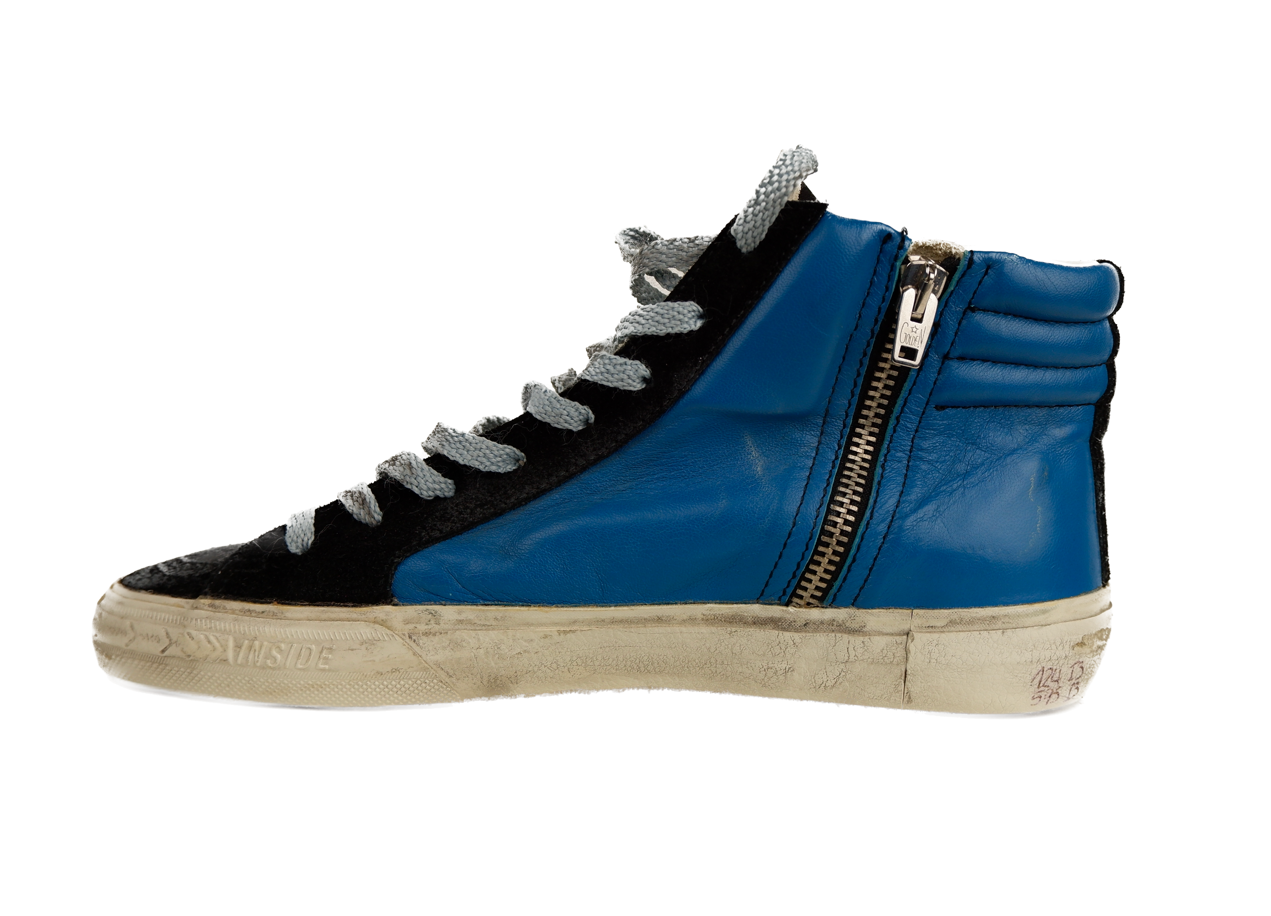 Golden Goose Iconic Black Blue Leather Sneakers