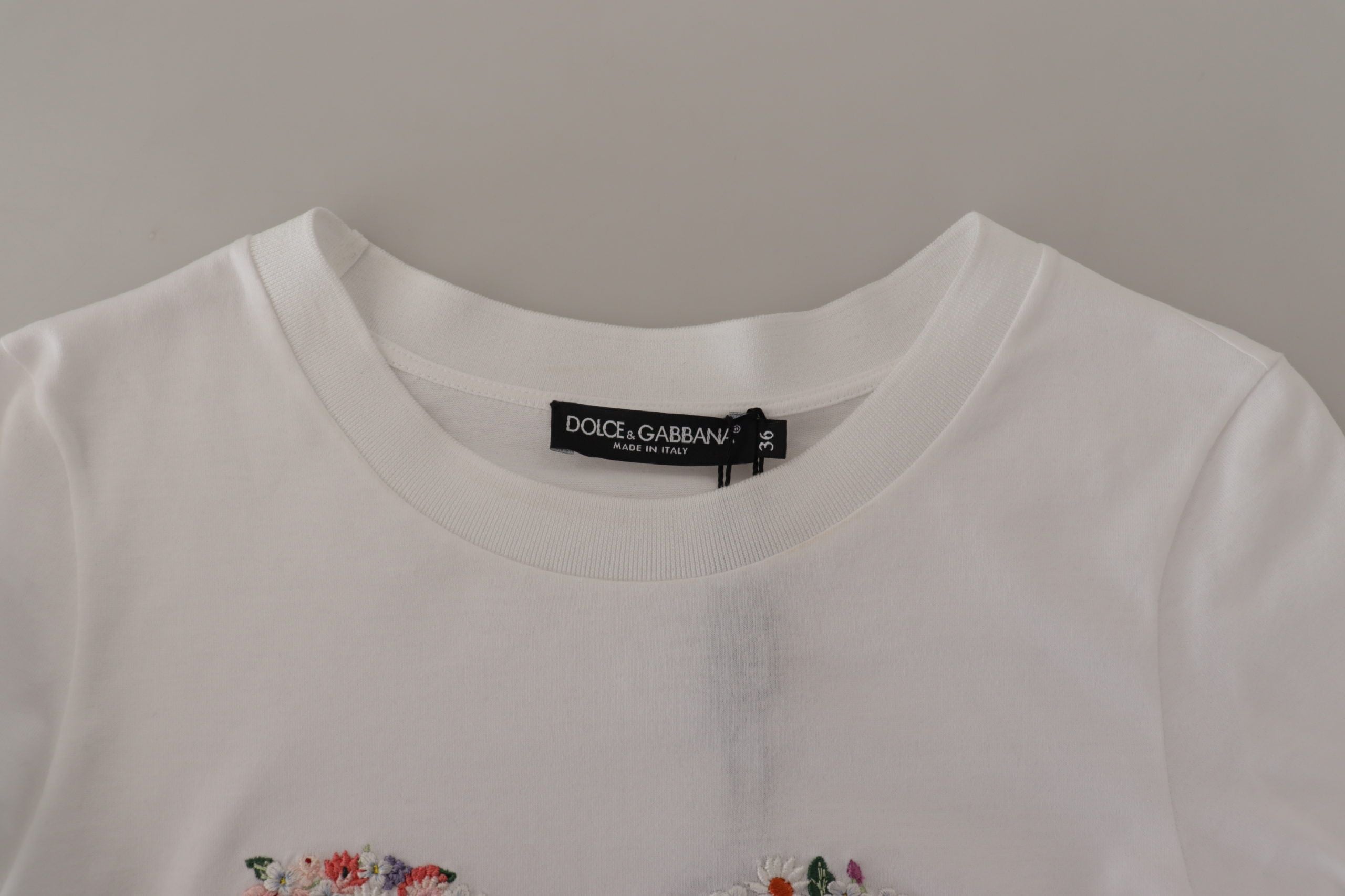 Dolce & Gabbana Elegant Embroidered Floral Cotton Tee