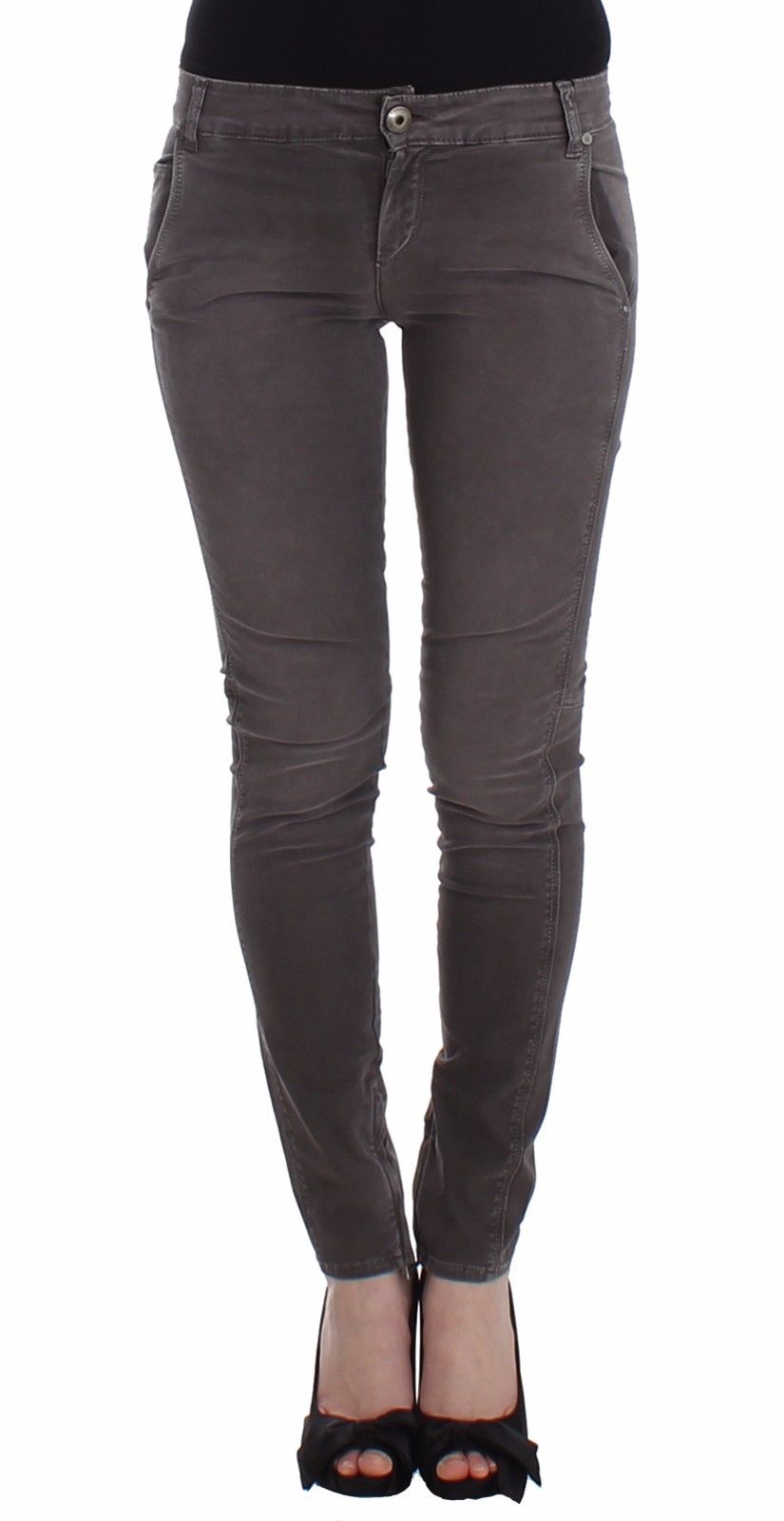 Ermanno Scervino Chic Gray Slim Leg Jeans - Elegance Meets Comfort