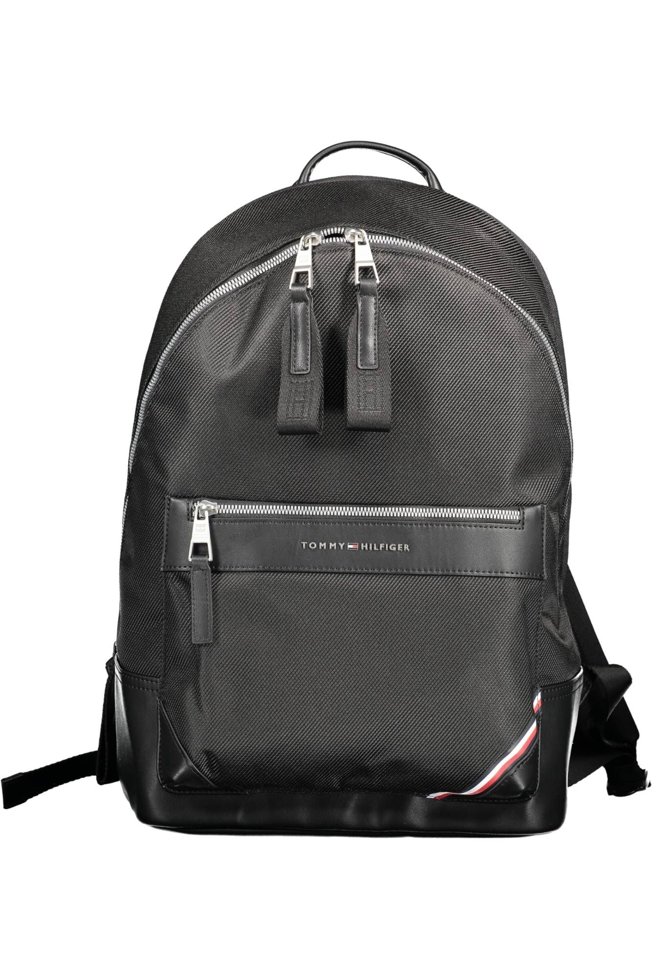 Tommy Hilfiger Black Polyester Men Backpack