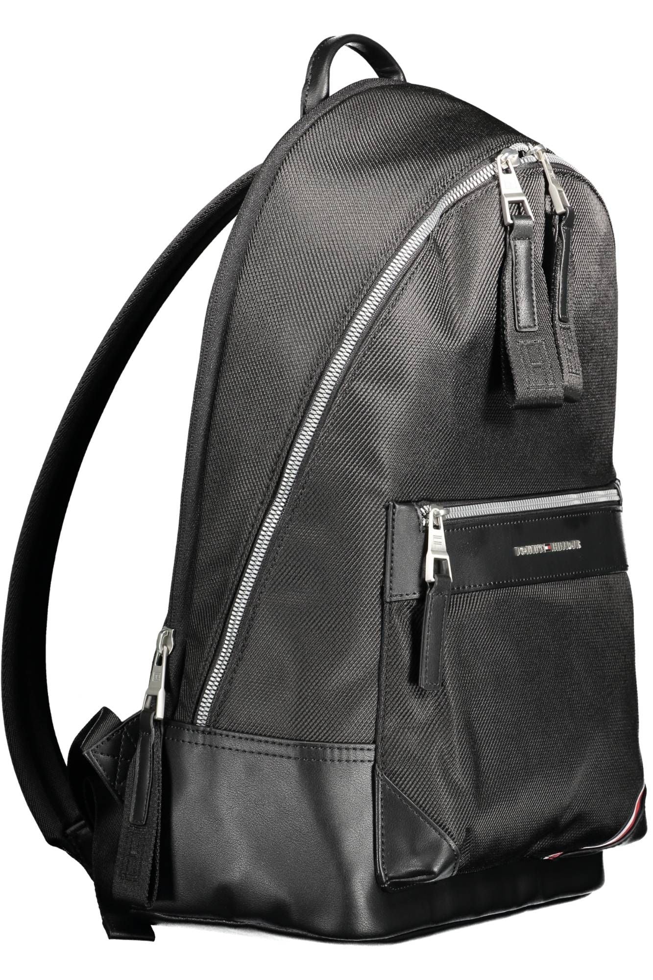 Tommy Hilfiger Black Polyester Men Backpack